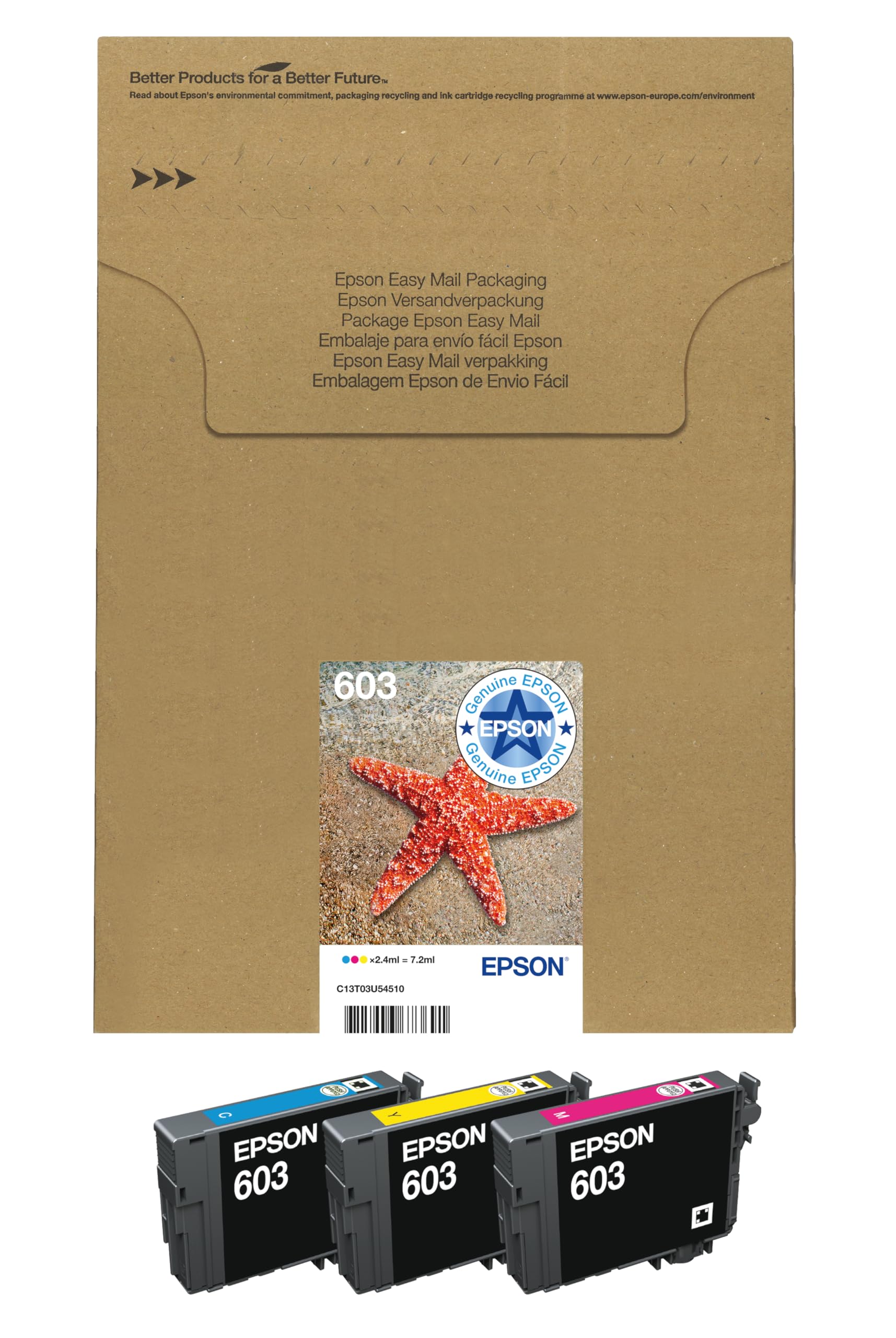 603 Starfish Genuine Multipack, 3-Colours Ink Cartridges