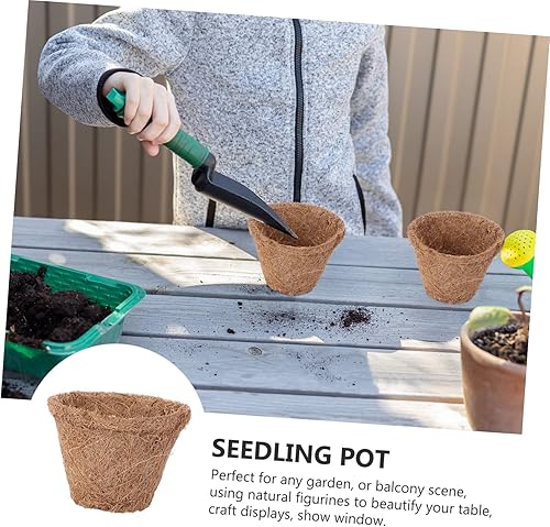 Miniatura 8 de NOLITOY 20 piezas de palmera de coco para cuarto de bebé, macetas de fibra de coco, bandeja de plantas de plantas, maceta de turba biodegradable,