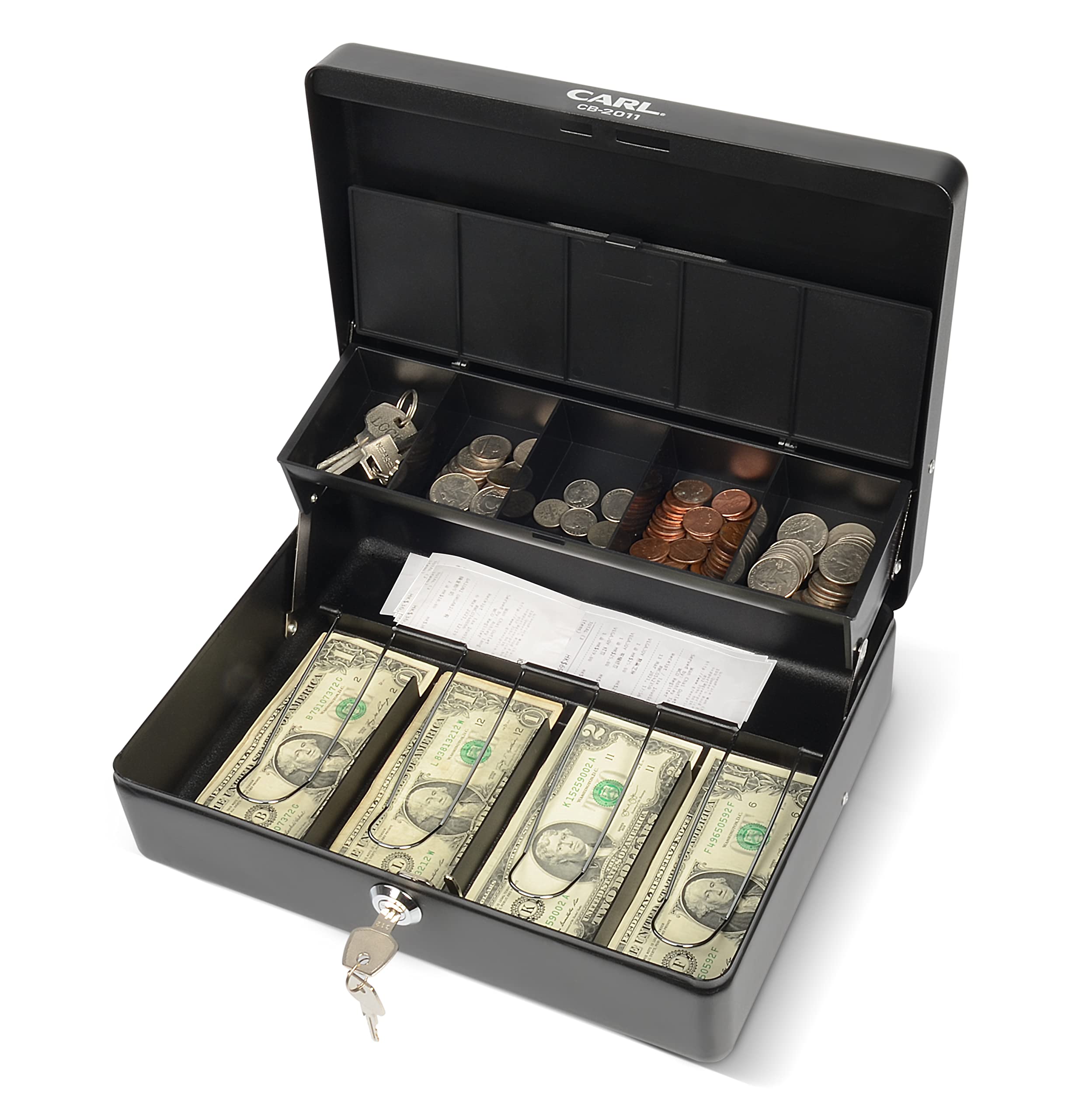 CarlCUI82011, Bill Slots Steel Security Cash Box, Black
