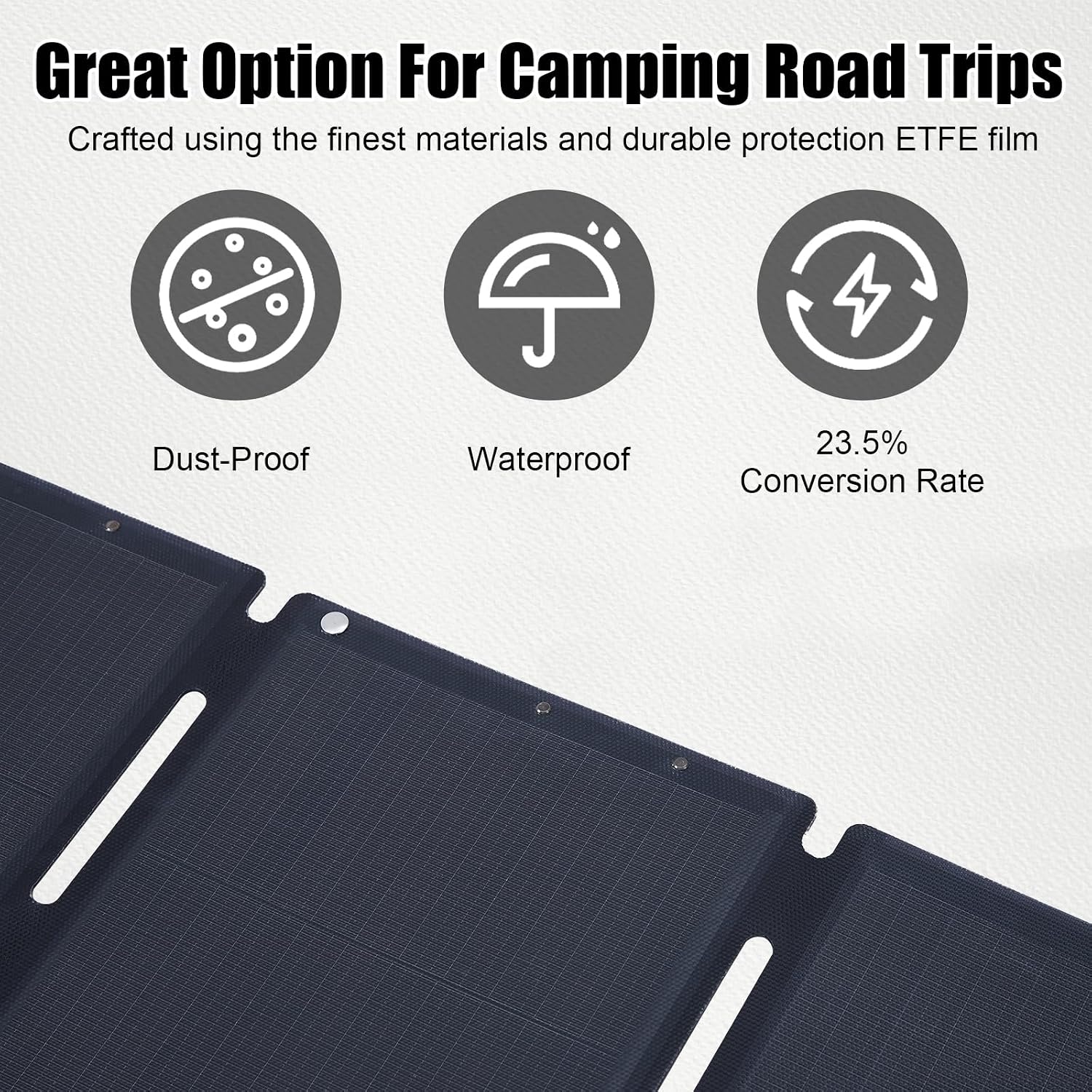 100W Solar Panel Portable, 18V Monocrystalline Foldable Solar Panel with 23.5% High Efficiency, Mc 4 Solar Cable, IP65 Waterproof Solar Charger for Outdoor Camping Van Rv Trip