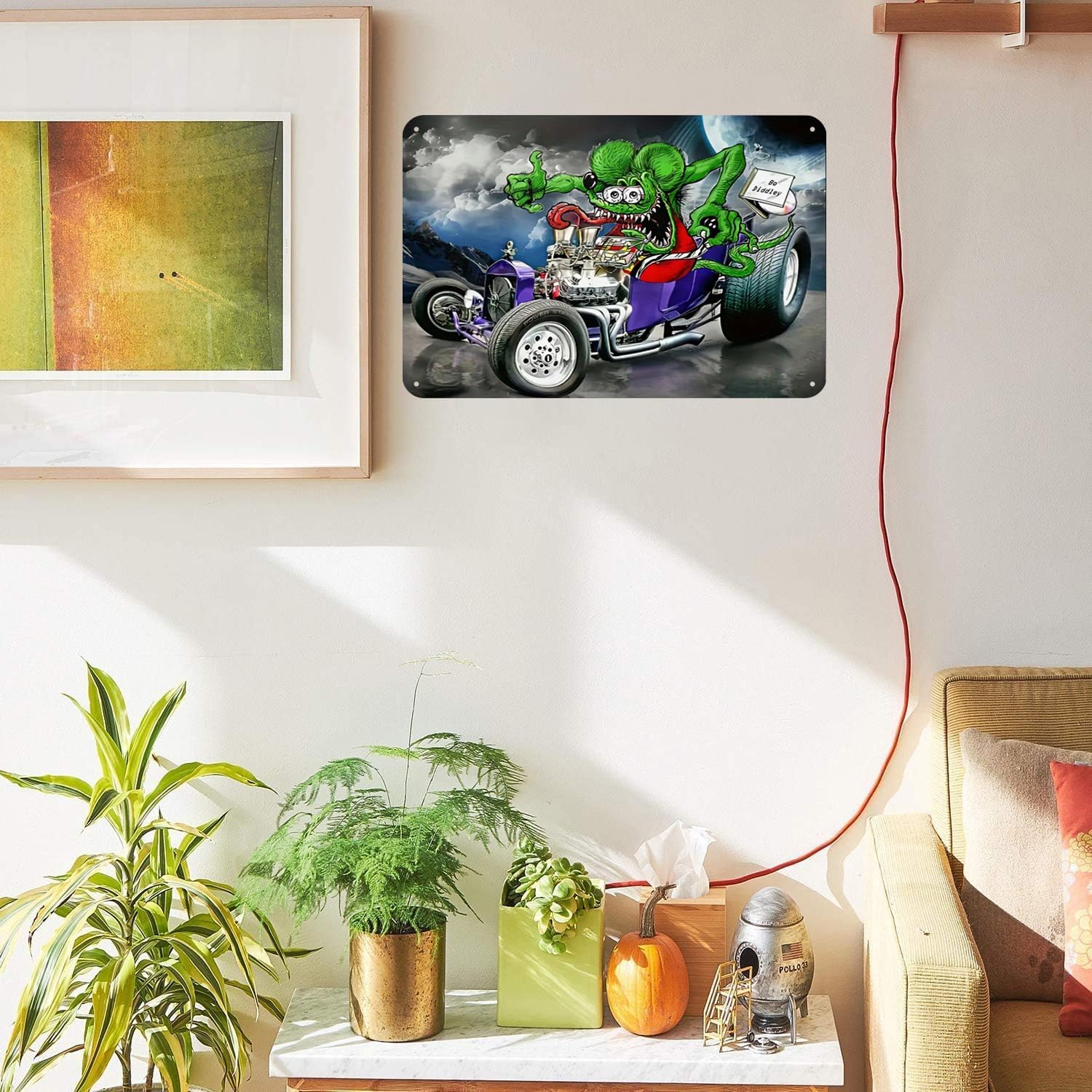 Vintage Racing Metal Sign, Retro Garage Tin Sign, Car Lover Gift,Wall Decor for Bar, Cafes Pubs,Outdoor Patio Man Cave,Cars Room, 8x12 Inches (Weird Racing)