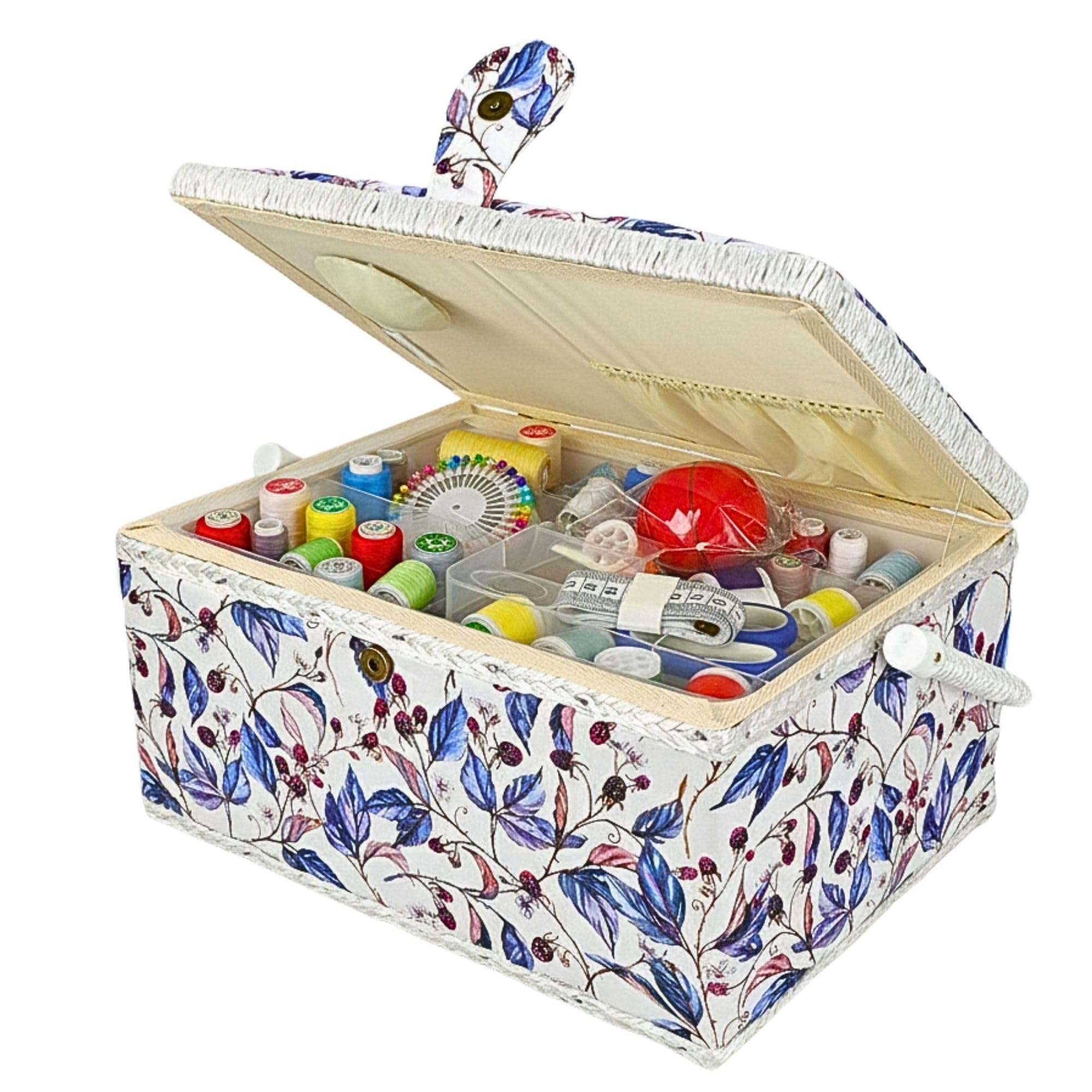 Amazon.com: Large Sewing Basket Wooden Vintage Box with Sewing