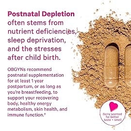 Pink Stork Postpartum Mood Support - Postnatal Hormone Balance for Women - Breastfeeding Friendly - Stress & Cognitive Support, New Mom Essentials - Ashwagandha, Chamomile, & Vitamin D, 60 Capsules