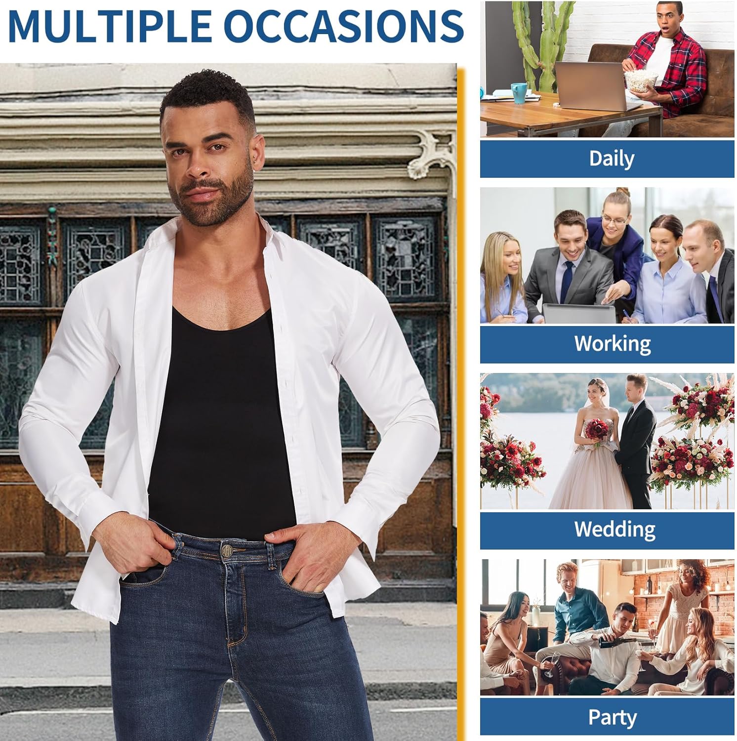 MISS MOLY Mens Full Body Shaper Tummy Control Shapewear Bodysuit Slimming Underwear Tank Top Fajas Para Hombres - Image 5