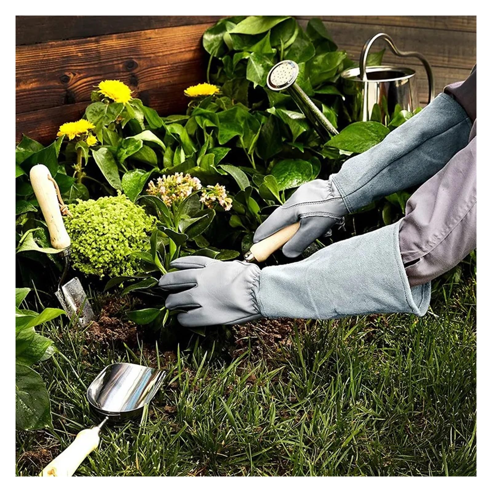 Lederhandschuhe For Rosenbeschneidung, Gartenarbeit, Imkerei, Dornensicher, Langärmelig, Arbeitshandschuh, For Männer Und Frauen, Gartenbeschneidungshandschuhe Starker Griff(Yellow1,XL)