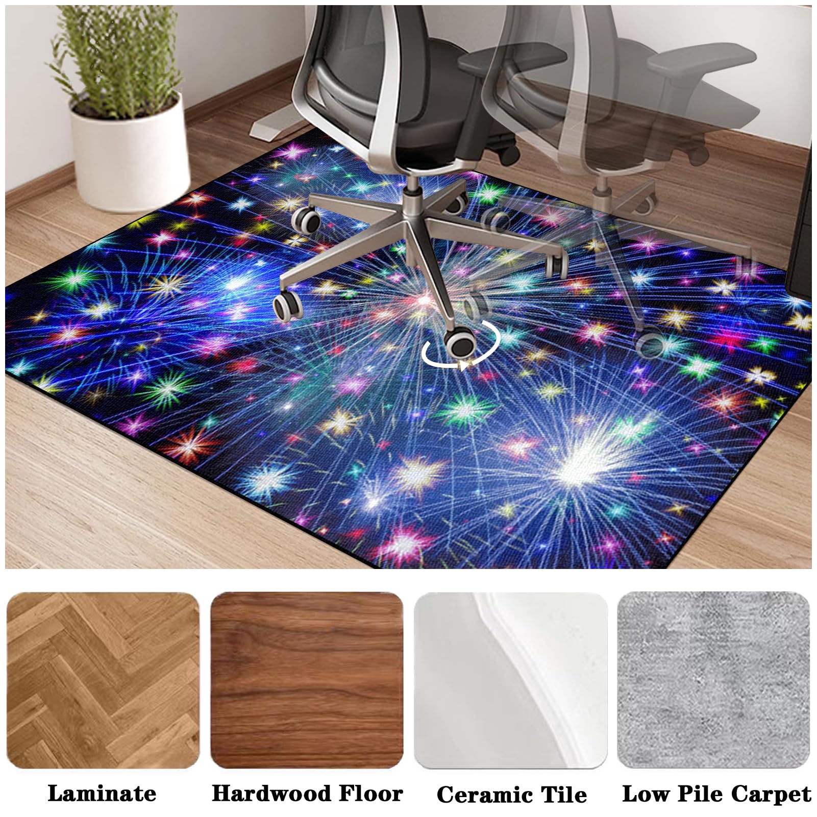 Tapis de Chaise Gaming Antidérapant, Tapis Protection Sol Chaise Bureau pour Sols Durs, Protège Parquet Chaise roulettes, Tapis de Sol Bureau pour Stratifiée, Bureau et Chambre 180 x 230 cm
