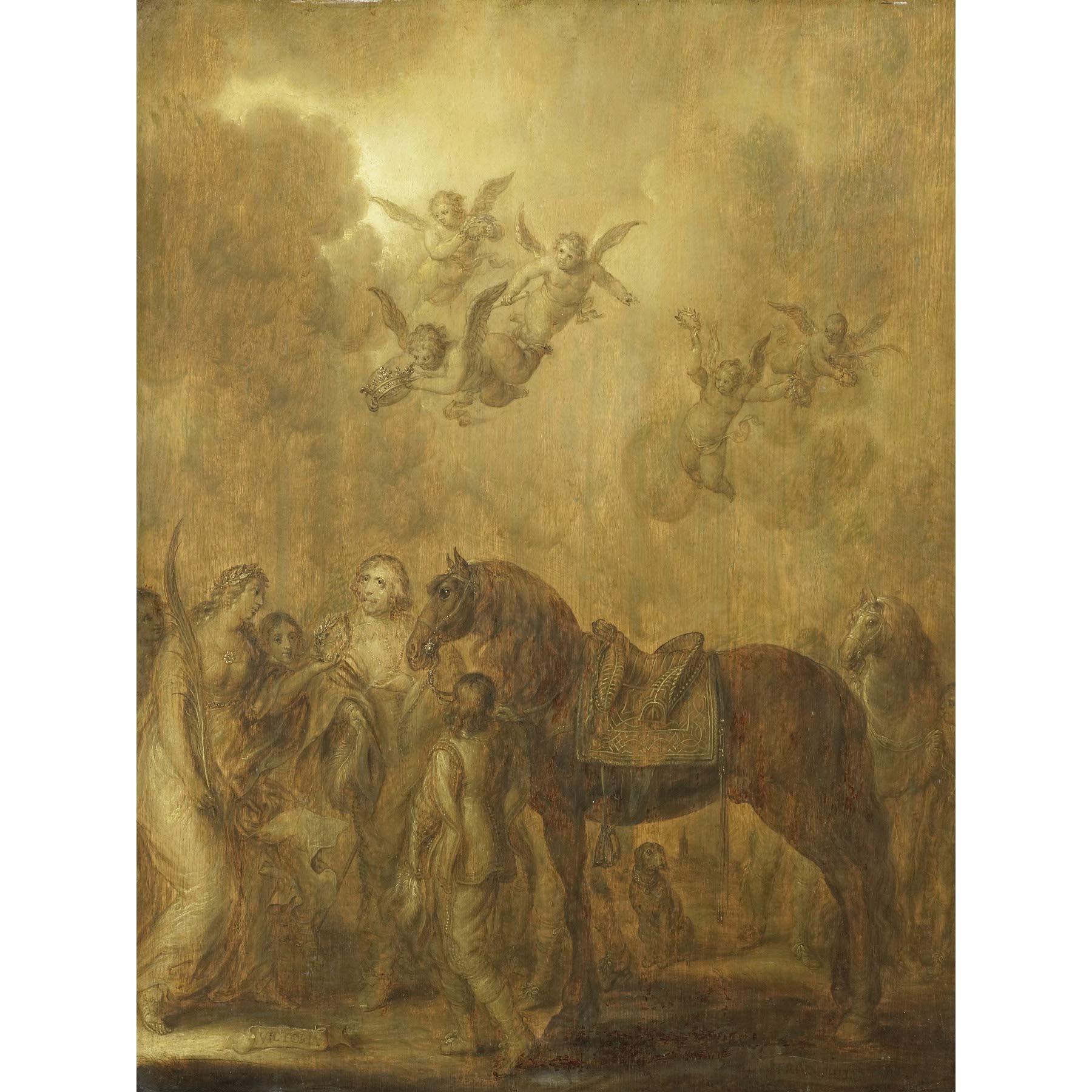 Artery8 Van De Venne Allegory Prince Frederick Henry Premium Wall Art Canvas Print 18X24 Inch