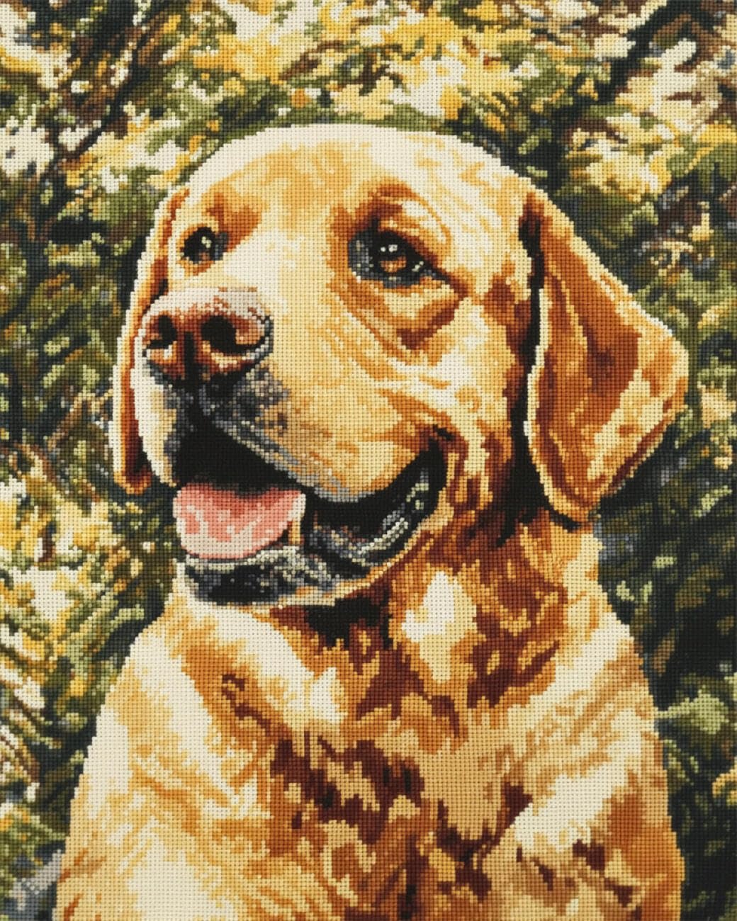 AxiangziK DIY Embroidery Kits Labrador Retriever Portrait 11CT 30x40cm
