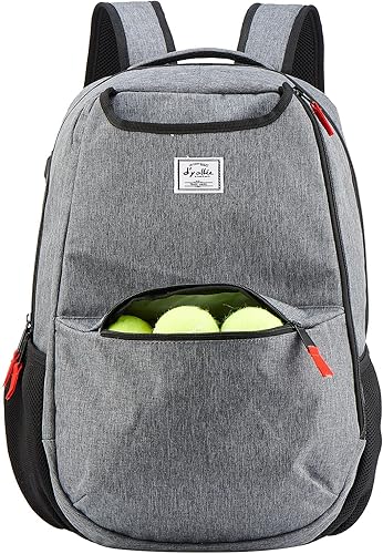 Miniatura 2 de d'yallee Bolsa de tenis para hombres y mujeres, racquetball, pickleball paddle squash, bolsa cruzada deportiva para adultos con puerto de carga USB