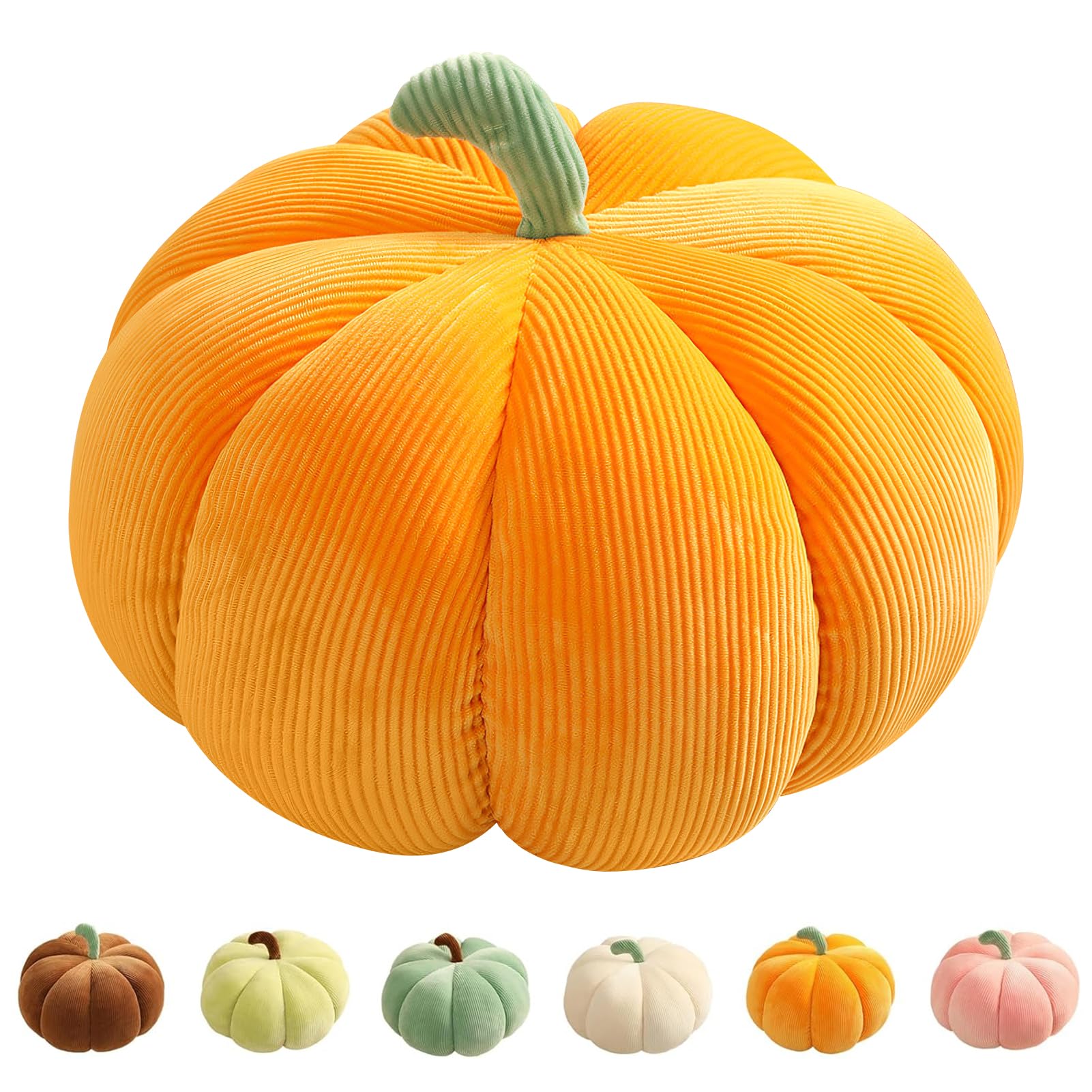 SZETOSY Cuscino decorativo a forma di zucca per divano, decorazione per la casa, illustrazione di Kingdergarden, Halloween, cuscino decorativo da 28 cm, colore bianco