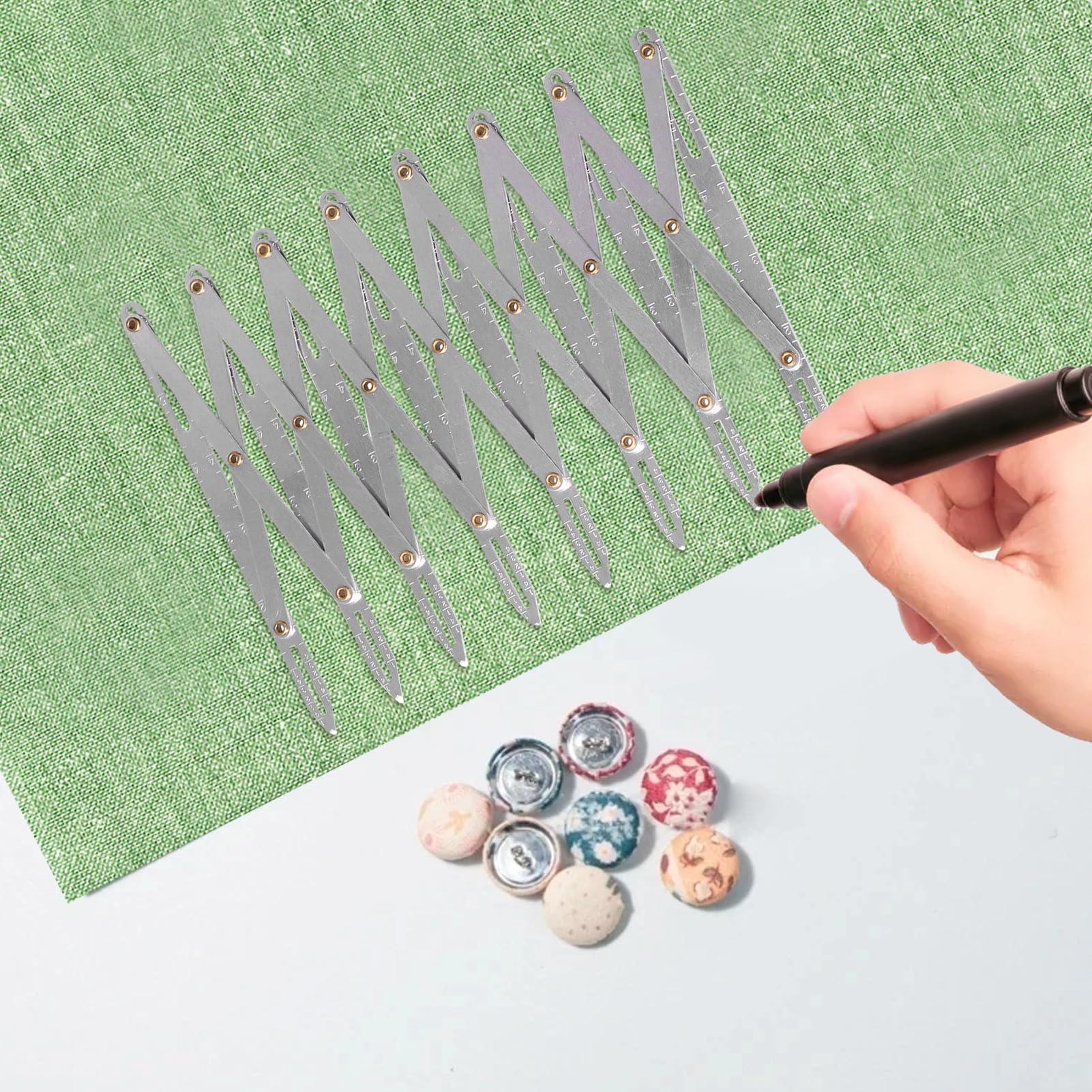 1Pcs Règle de Jauge de Couture en Métal Jauge de mesure flexible Règle