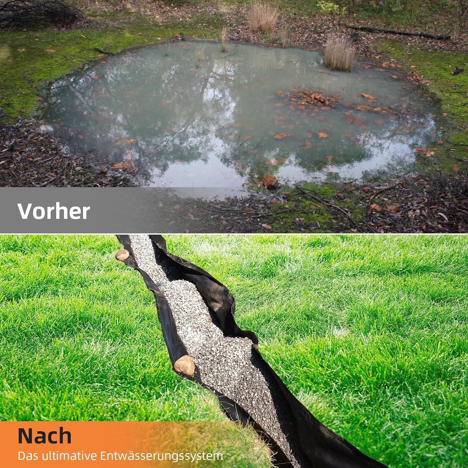 GarveeTech 1,83x91,44m Unkrautvlies PP Geotextil, Landschaftsvlies Garten | Wasserdurchlässig, UV-stabil, Reißfest, Ökologischer Schutz, Profi-Qualität, Für Wegebau, Drainage & Hochbeete