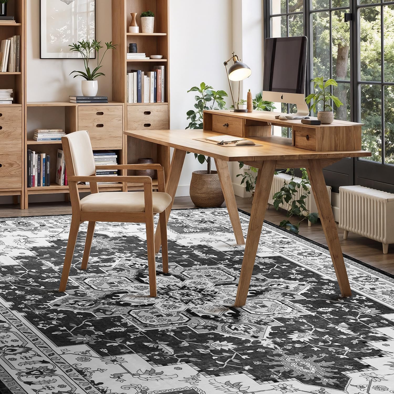 Tapis salon lavable 200x290 cm grand tapis chambre moelleux antidérapant
