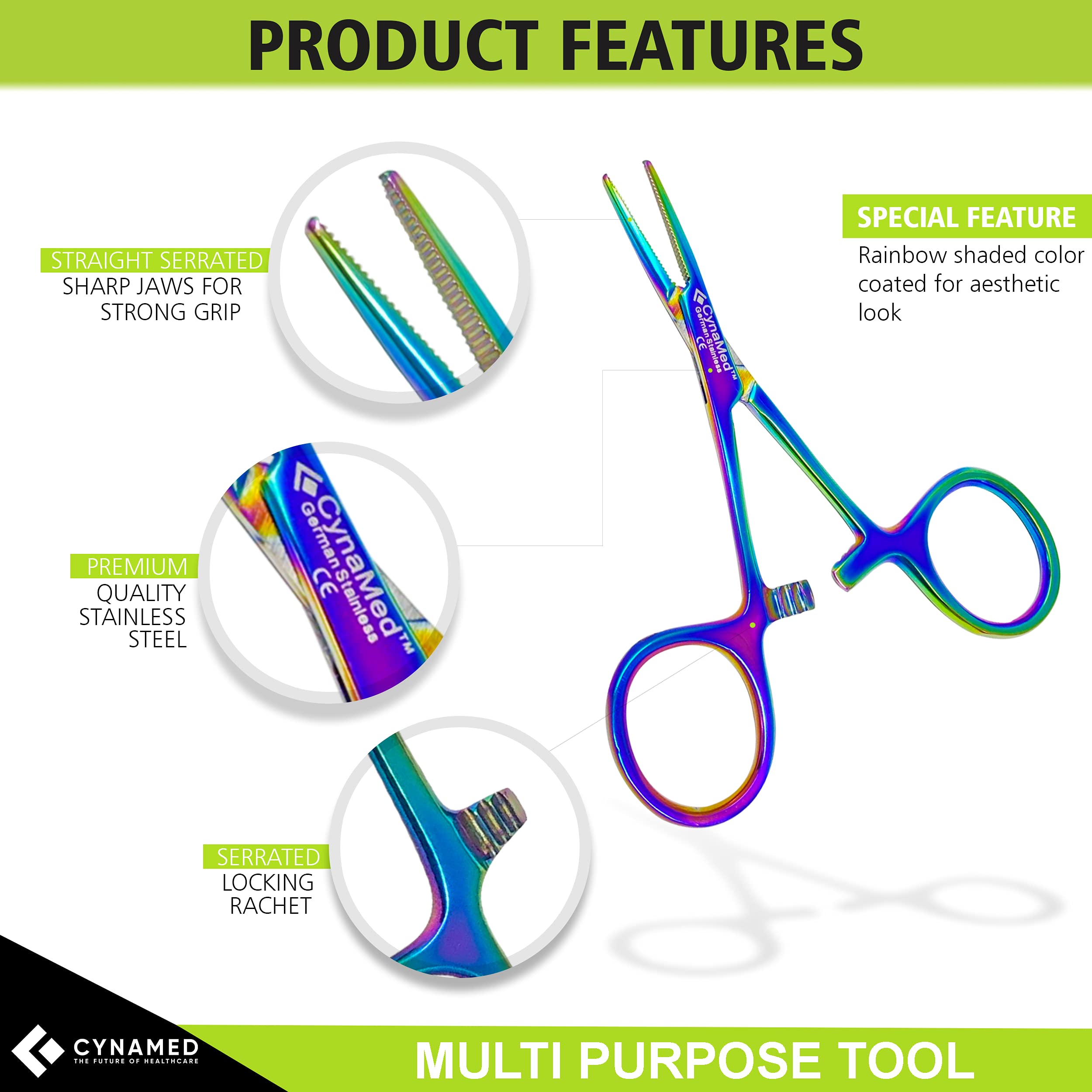 Cynamed Hemostatic Forceps - Multicolor Titanium Coating -3