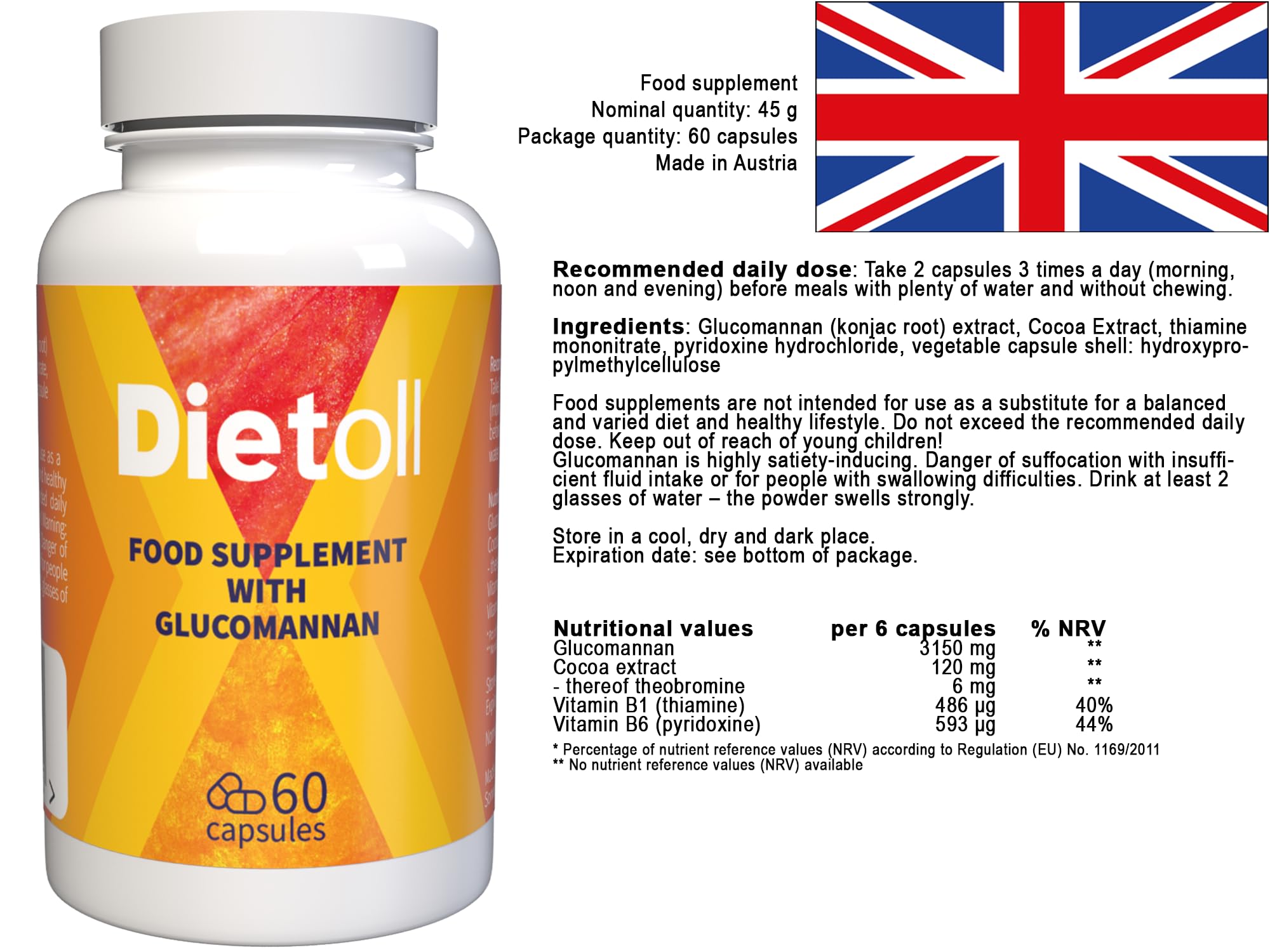 Dietoll - 180 Capsule (3x 60 Capsule), Confezione da 3