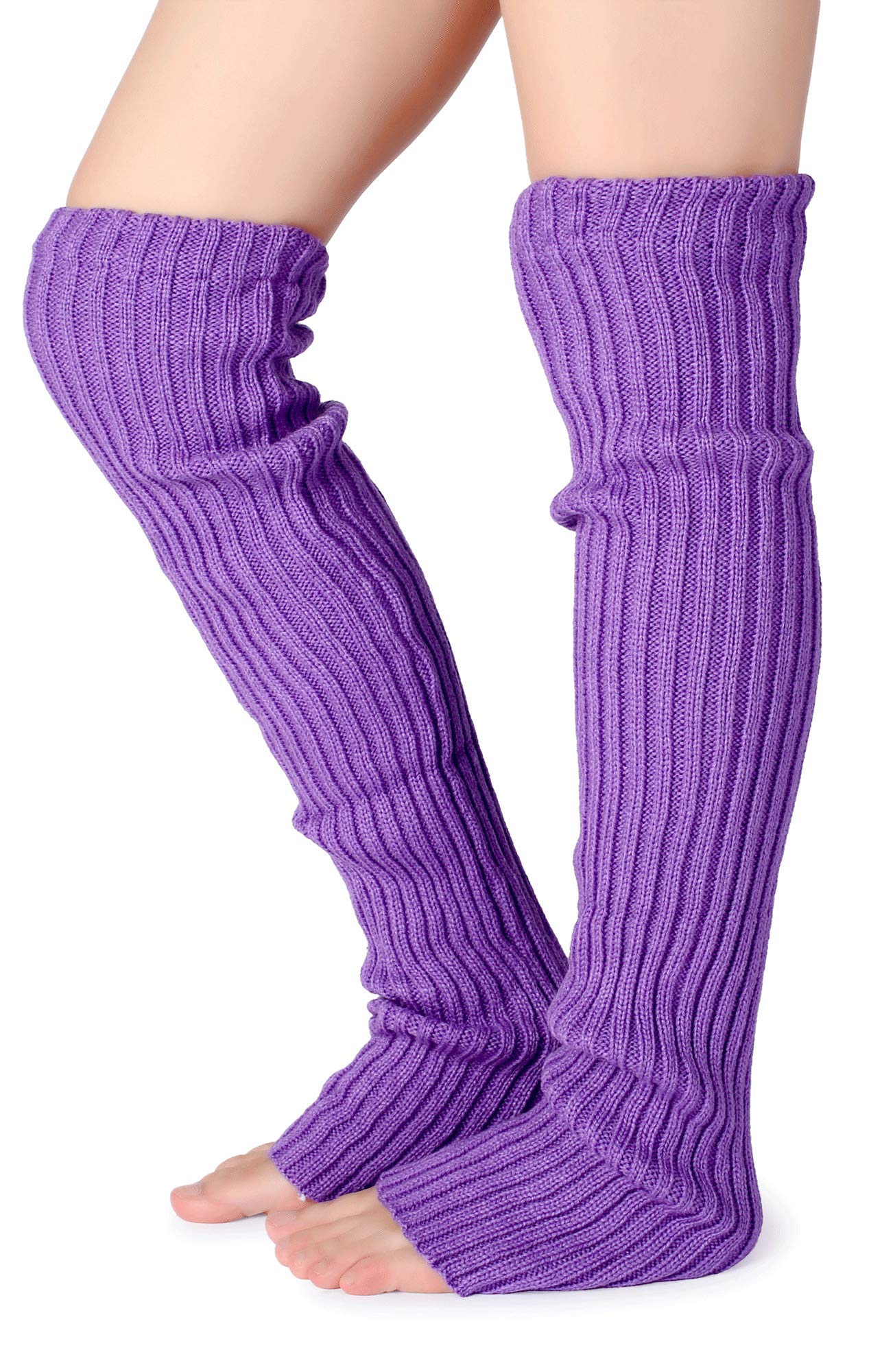 Pareberry Womens Winter Over Knee High Footless Socks Knit Warm Long Leg Warmers