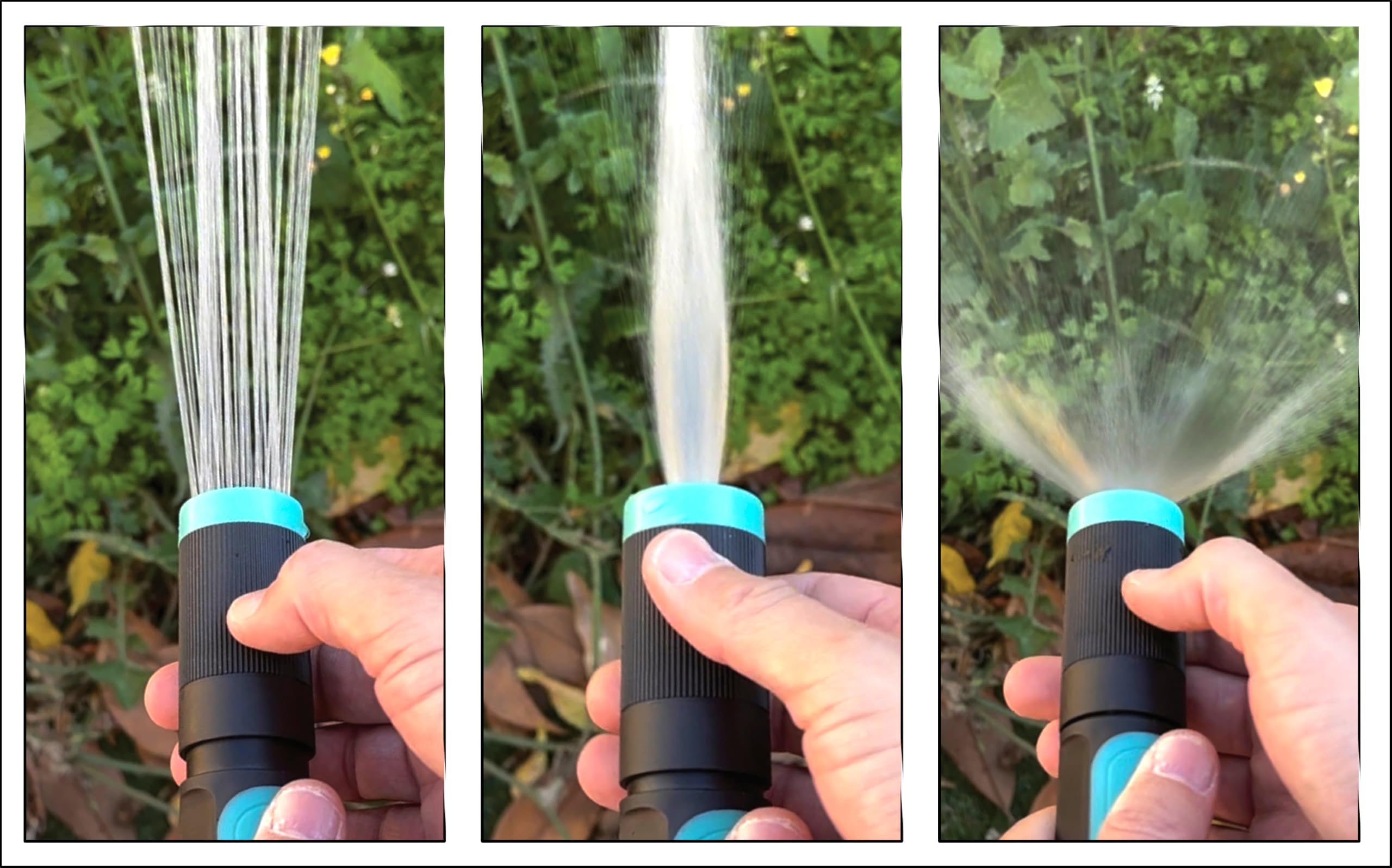 Manguera Aqua Control DuraLite de 15 metros, con lanza de riego de 3 formas.