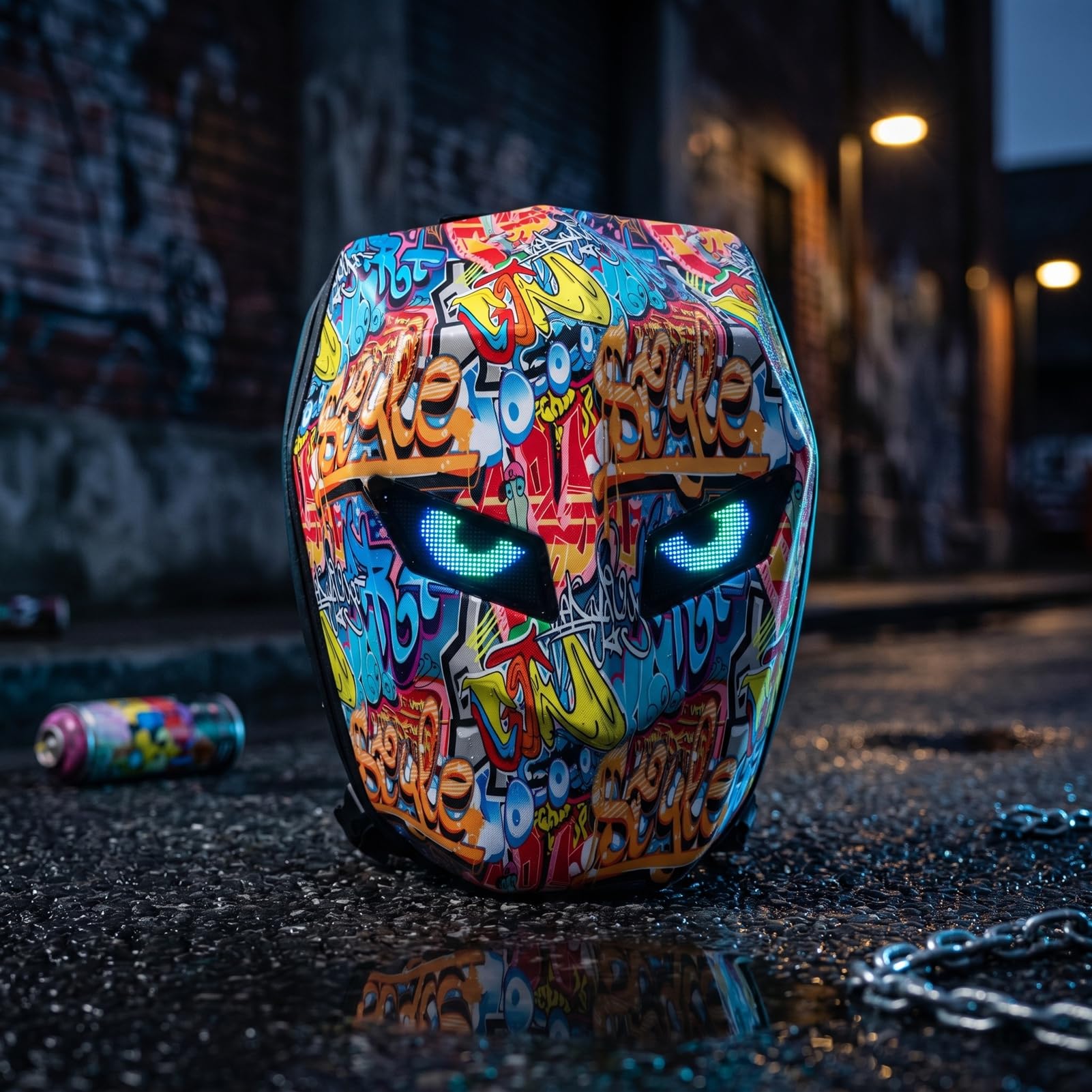 SEAFRONT Plecak Motocyklowy Plecak na Twarda Skorupa Torba na LED Programowalny Dynamiczny Wyświetlacz Wodoodporny Ekran Graffiti Do Jazdy, Podróży, Pracy