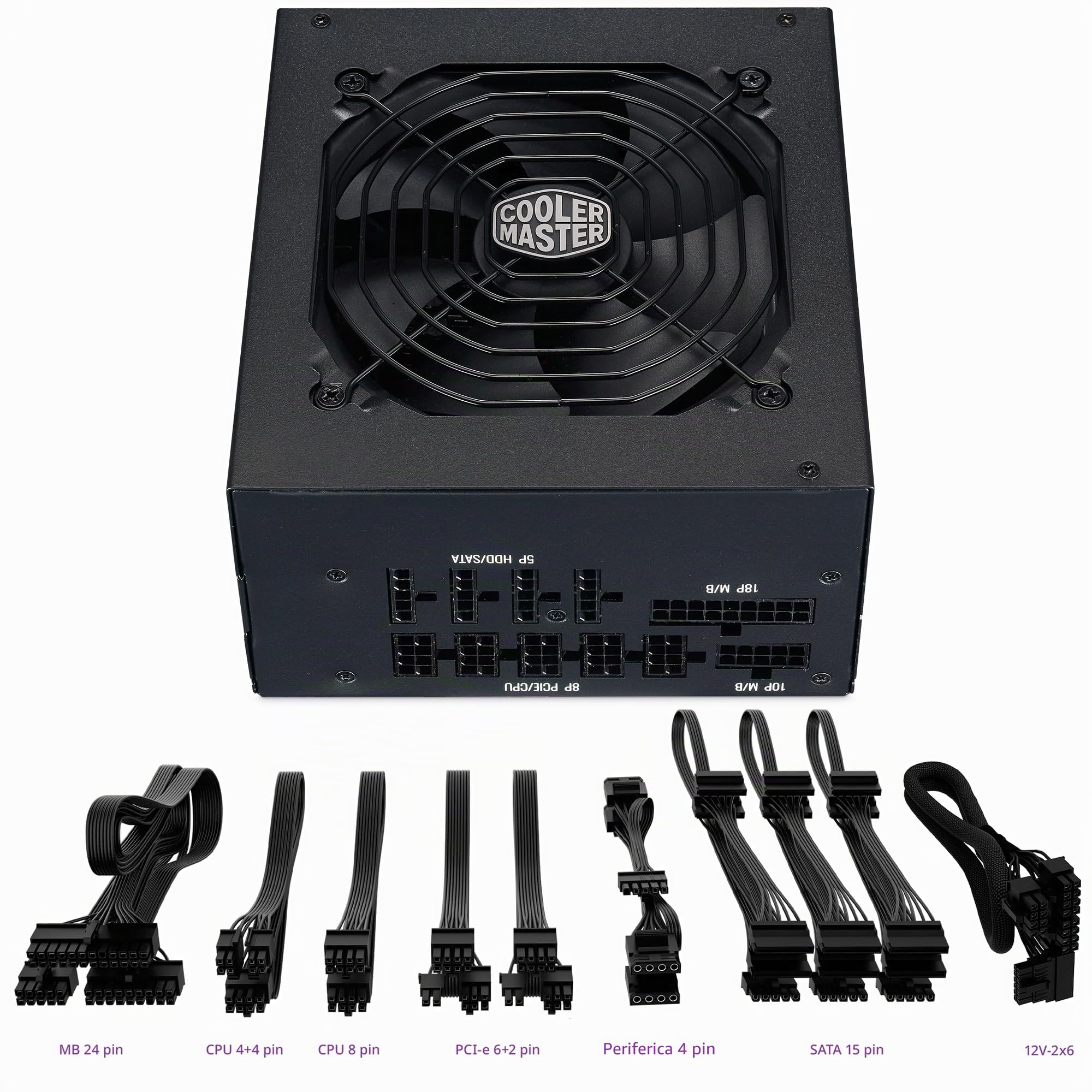 Cooler Master MWE Gold 850 V2 ATX 3.1 Alimentatore completamente modulare (spina britannica), supporto ATX 3.1, alimentatore 80 PLUS Gold 850W, cablaggio PCIe 5.1, ventola HDB da 120