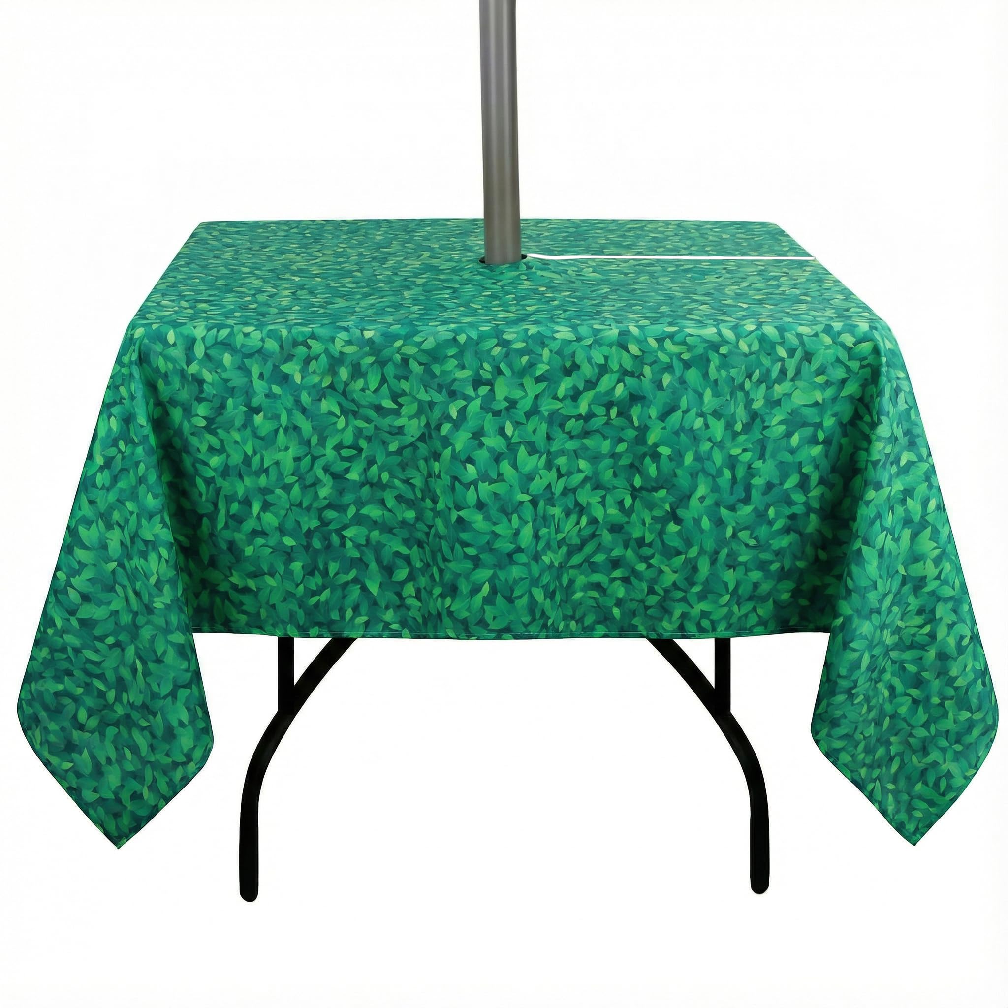 EHouseHome Outdoor Indoor 60inch SquareTablecloth with Umbrella Hole and Zipper, Waterproof Zippered Patio Table Cloths, Spring/Summer Table Covers for Backyard Circular Table/BBQs/Picnic โ image 1