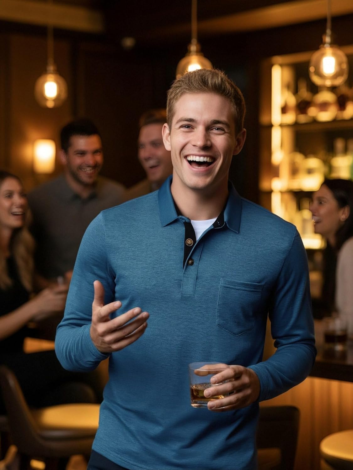 Mens Fashion Polo Shirts Short Sleeve Shirt Classic Button Cotton Stylish Golf Polo Shirts with Pocket for Men - Image 6