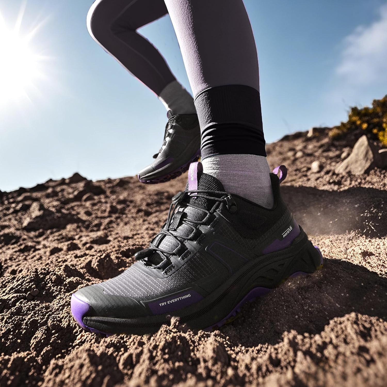 NORTIV 8 Women's Lightweight Hiking Shoes Quick Laces Outdoor Fashion Sneakers Gladiator - Image 2