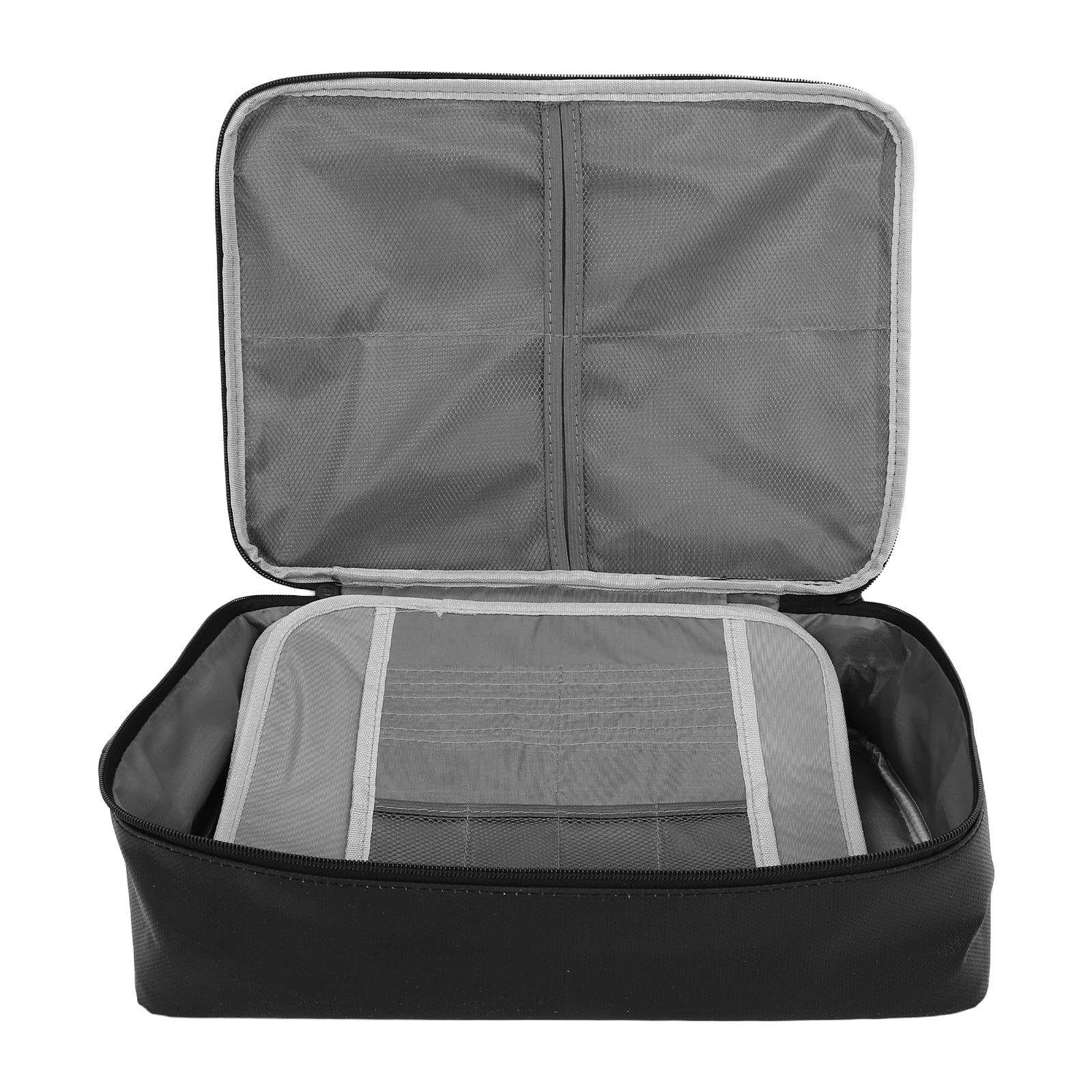Artibetter Scatola organizer per documenti ignifuga con cerniera, tasche a rete, scomparti per carte, borsa portadocumenti ignifuga portatile per, documenti importanti, certificati, carte
