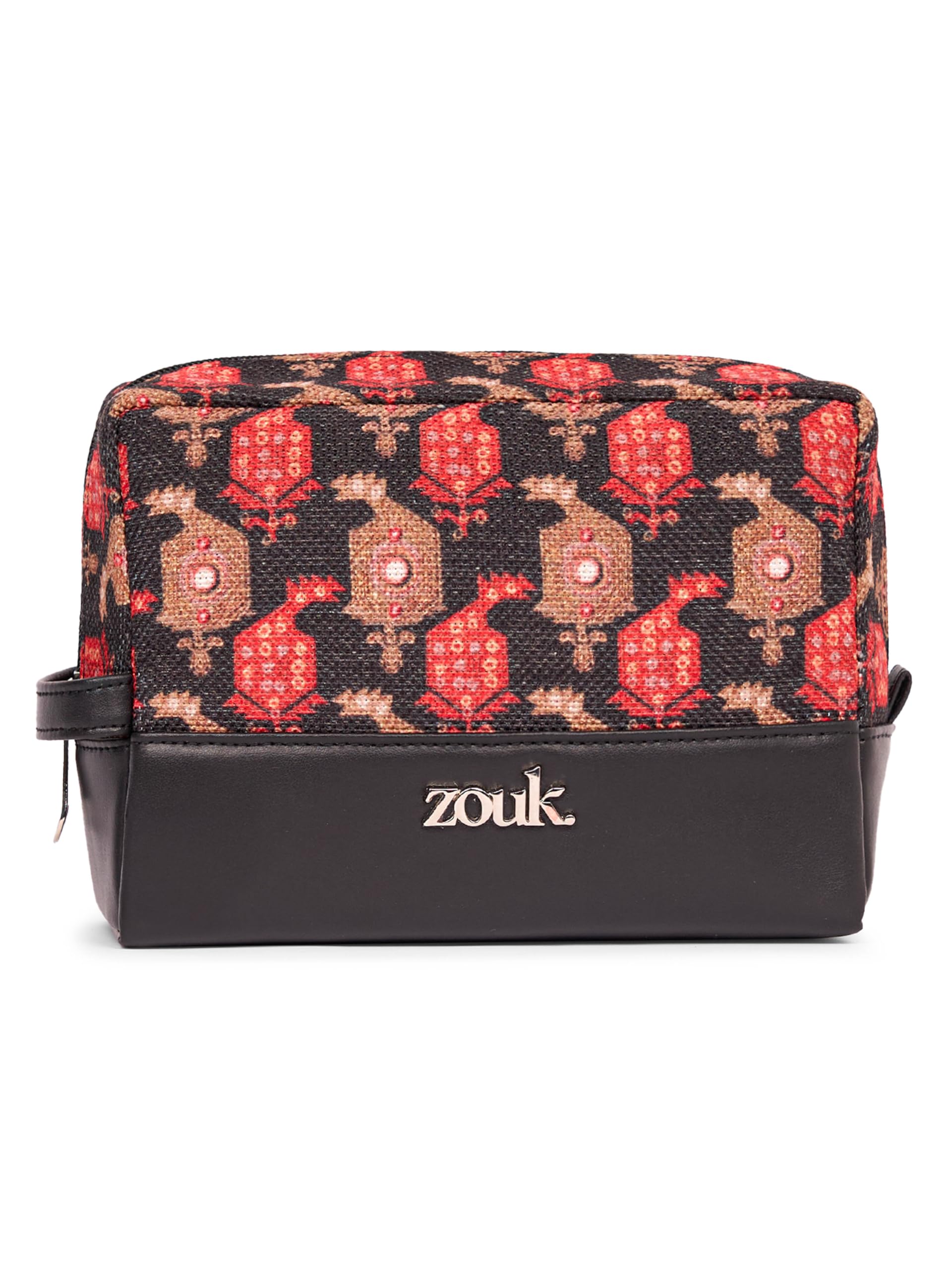 ZOUK Raha Travel Pouch for Women – Vegan Makeup & Toiletry Bags with Water-Resistant Lining, Handcrafted Cosmetic Organizer for Travel | Kashi Kinkhab-image-8