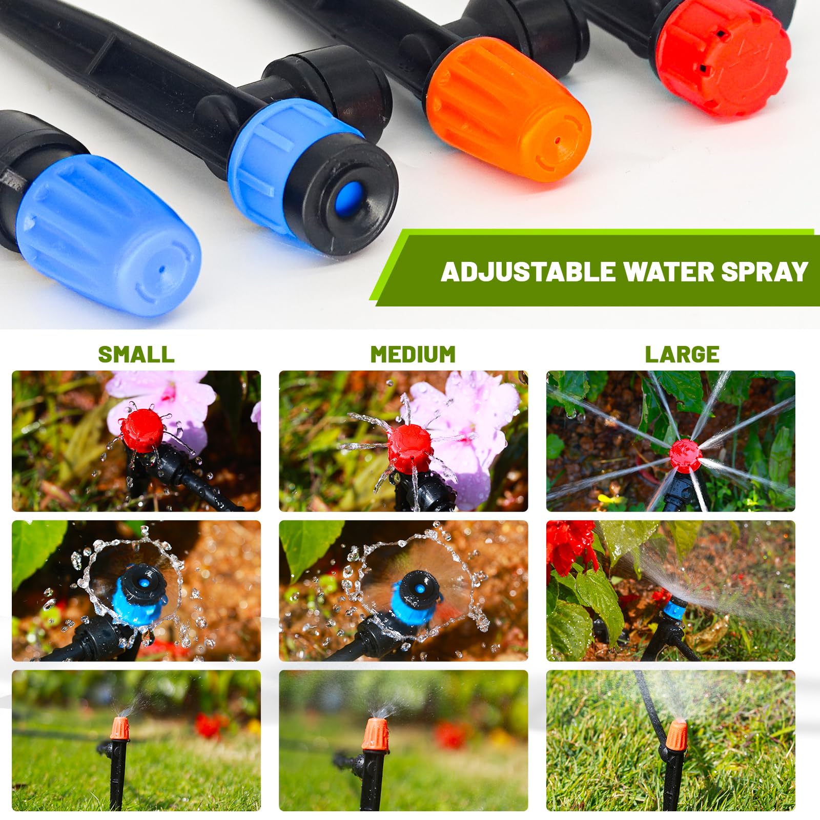 Sistema de riego por goteo de 236 pies, sistema de riego de conector rápido para jardín, kit automático de riego por goteo de invernadero para cama elevada, sistema de riego de plantas con tubo de 1/4