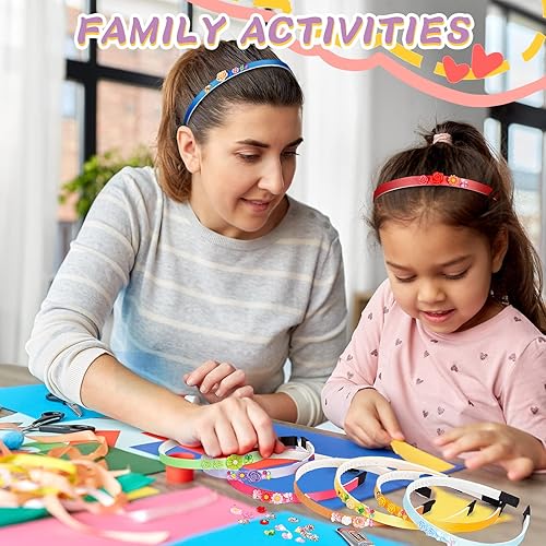Miniatura 5 de Yuxung Kit de 121 piezas para hacer diademas para niñas de 7 a 12 años, accesorios para el cabello, kit de diadema para bricolaje, regalos de