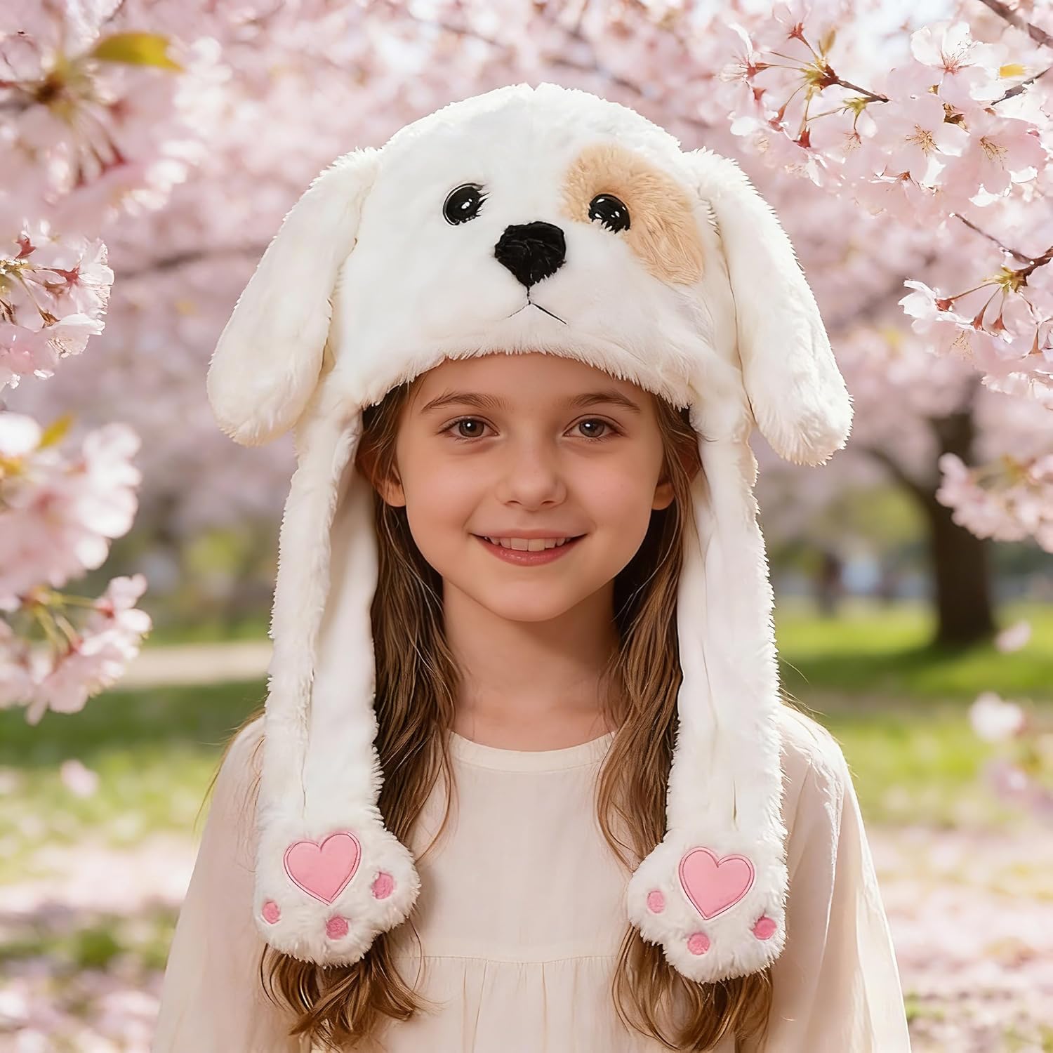 Animal Hat with Funny Plush Ears Moving,Jumping Pop Up Hat Holiday Cosplay Easter Dress Up Cute Kids Gift