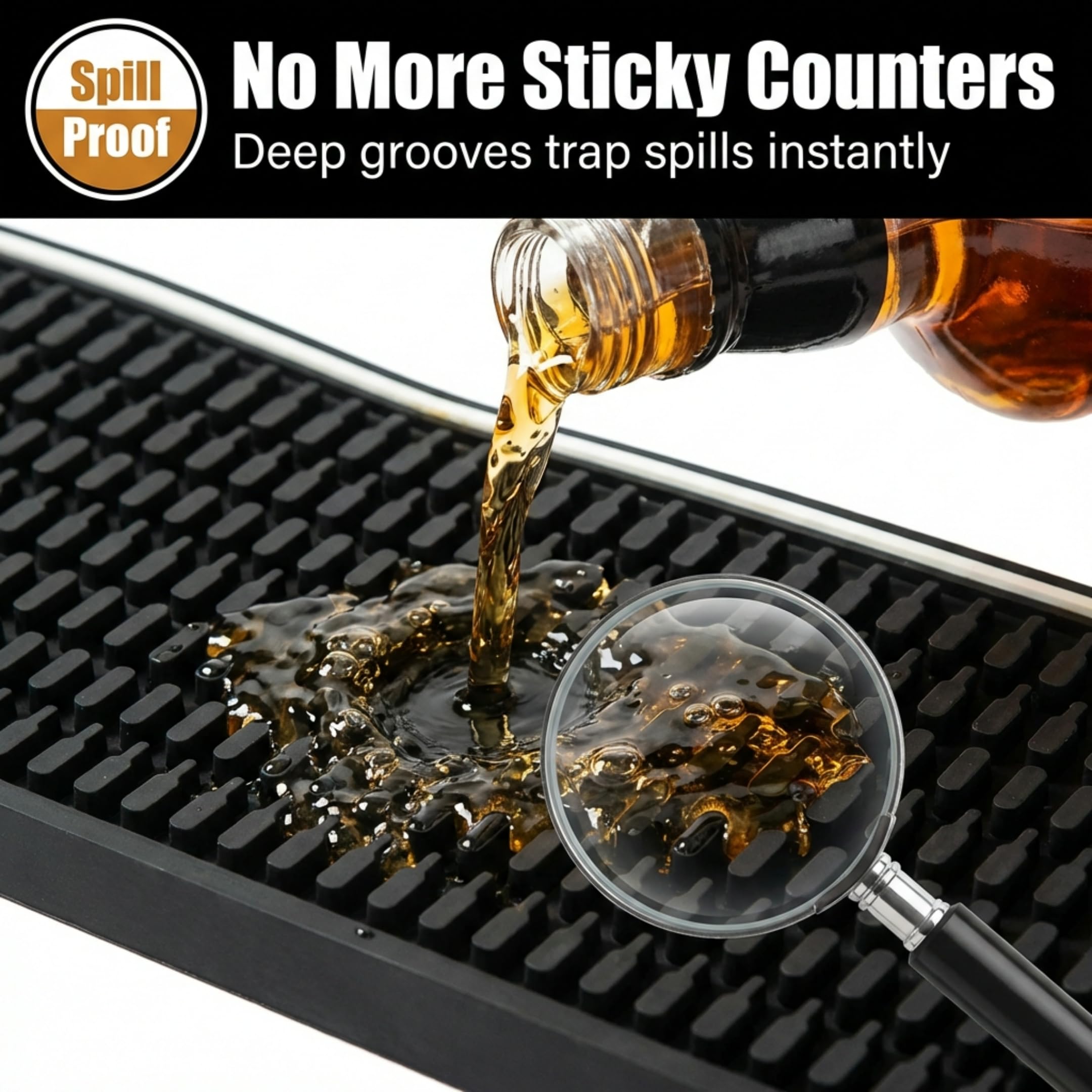 Why Limit Happy To One Hour? Bar Mat - Extra Large Rectangular Bar Mat Spill Drip Mat -12" x 18" — Amazon image 3