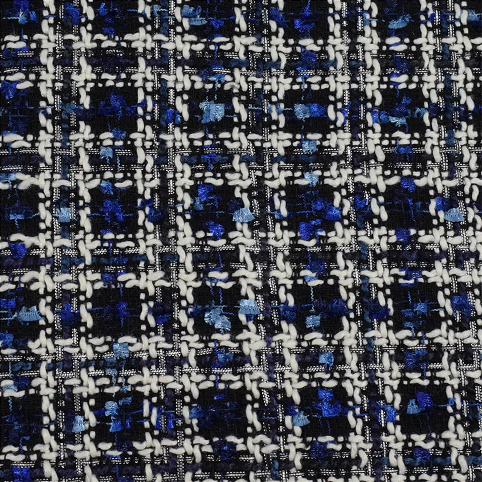 Tradycyjna tkanina tweedowa, Polyester Tweed Plaid Fabric Multicolor 90cm x 145cm DIY Sewing(Color 1)