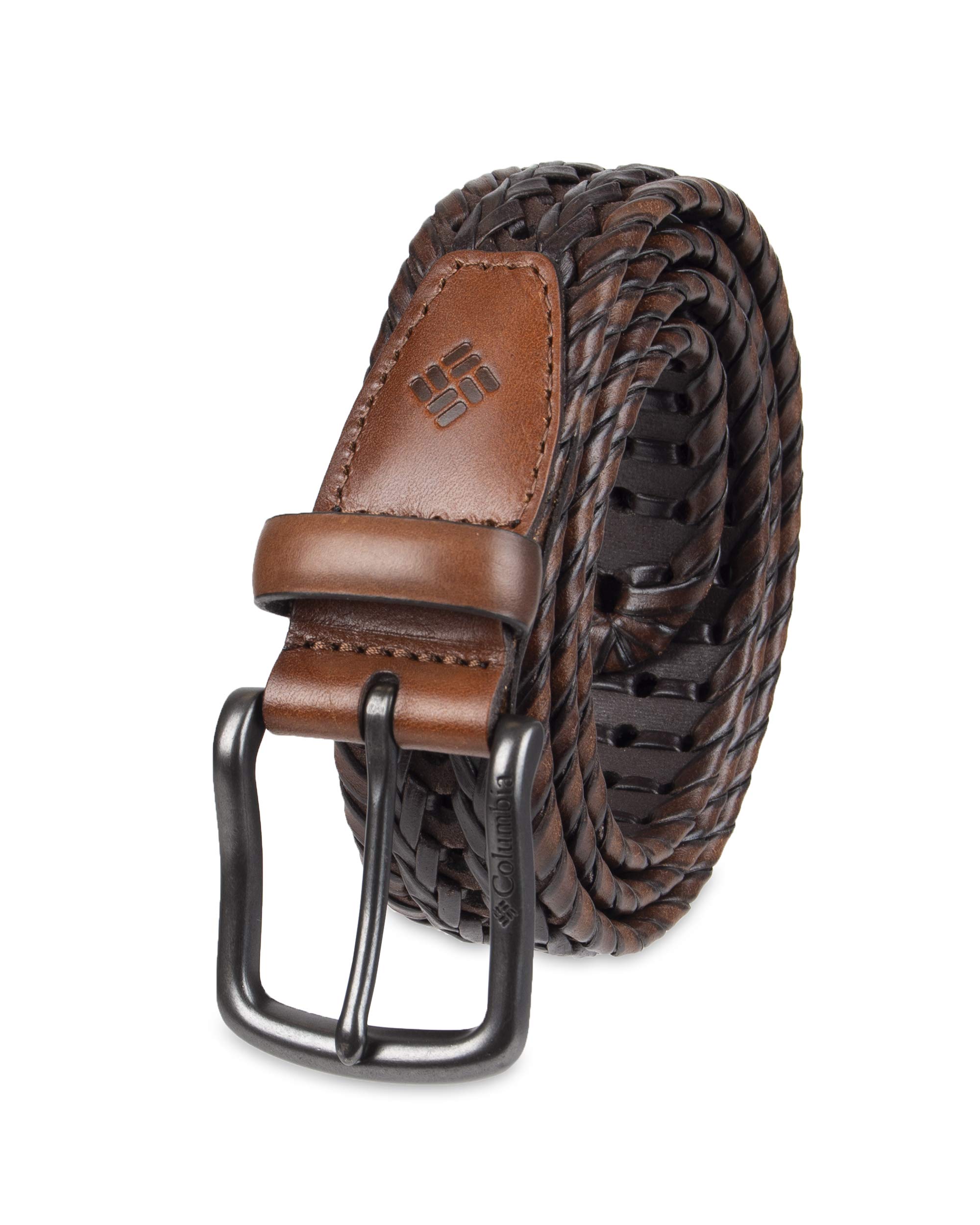 ColumbiaMen's Braided Belt-Casual Dress with Single Prong Buckle for Jeans Khakis