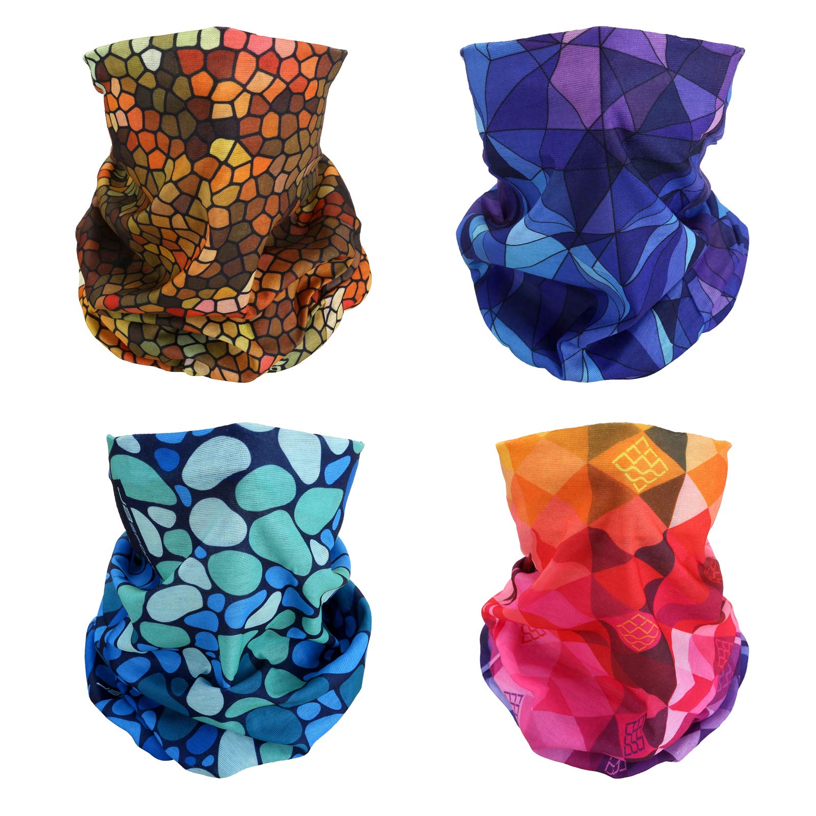 SMEHCF 4 Headband Bandana Balaclava Half Face Mask Shield Head Hair Scarf Neck Gaiter Hat Multipurpose For WoMen Men Breathable Reusable Washable Raindrop Rainbow Hive Purple