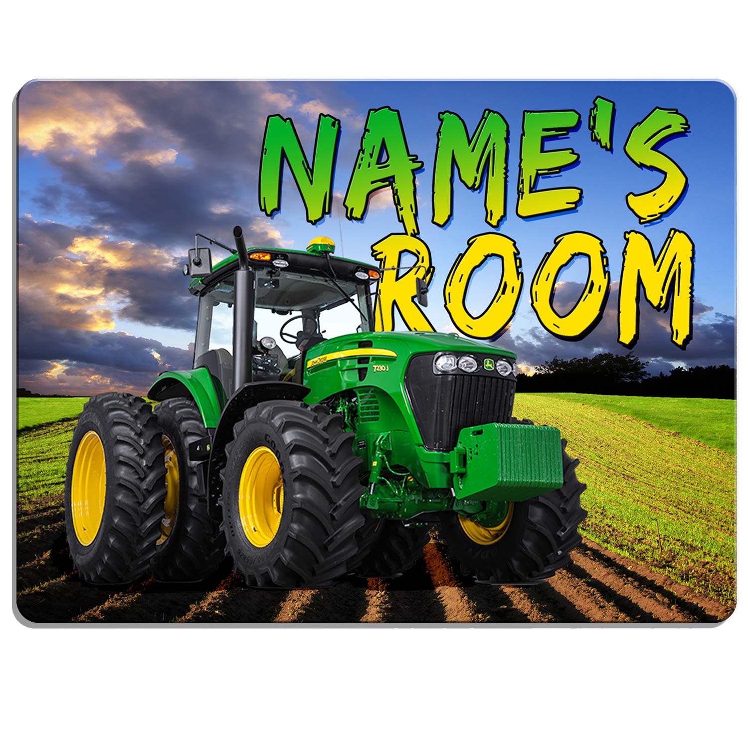 Personalised Boys Bedroom Door Sign Tractor Children's Child Room Kids Plaque Name Farmer Farm Tractors KD45