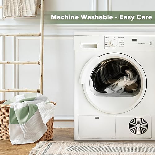 Miniatura 7 de Madison Park - Cortina de ducha, punto gofre, cortina de ducha de tela con control de humedad Scotchgard 3M, 72 x 72 pulgadas, verde salvia