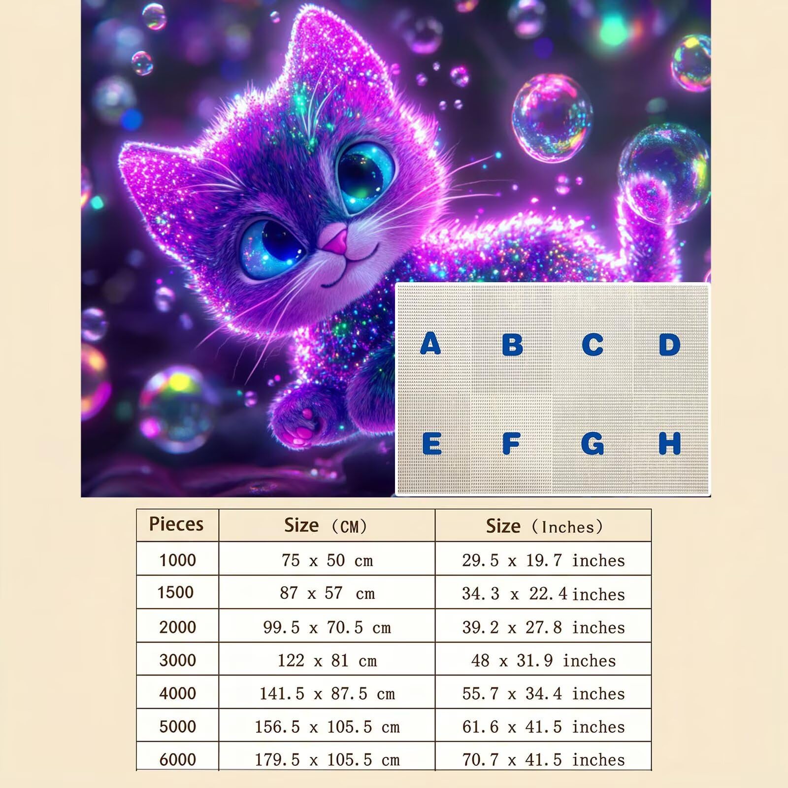 Carino gatto-2 Puzzle 5000 Pezzi per Adulti, Puzzle in Legno - Collezione Classica con Poster Incluso - Sfida di Concentrazione e Passatempo Antistress, Gioco per Famiglia, 156 x 105 cm f0-568