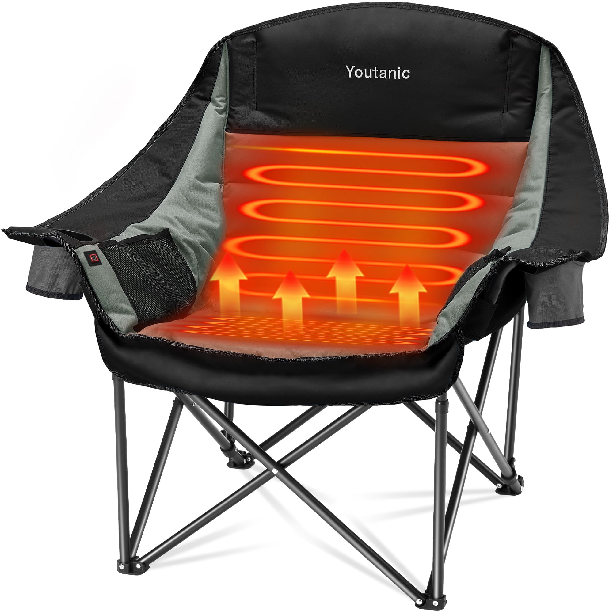 Amazon.com : Youtanic Heated Camping Chair, 3 Heat Levels