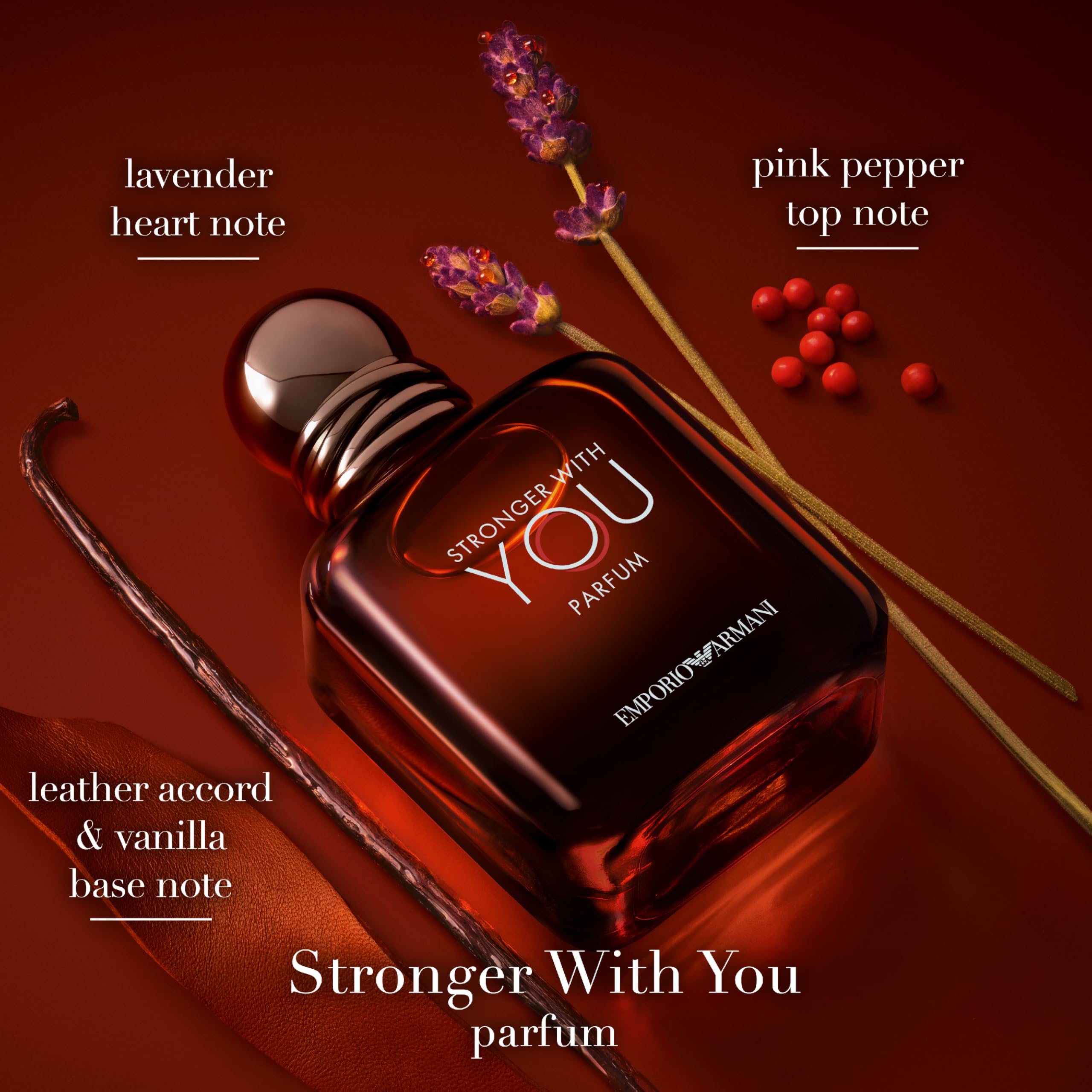 Armani Beauty - Stronger With You - Parfum - Cologne for Men - Woody & Ambery Fragrance - Rum, Bergamot, Lavendar, Cedarwood, and Vanilla Notes