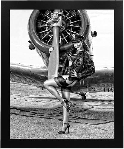 Miniatura 6 de Póster de pared vintage de la Segunda Guerra Mundial, póster de tributo militar "Wings of Angels" | Obra de arte patriótica de aviación para garaje,