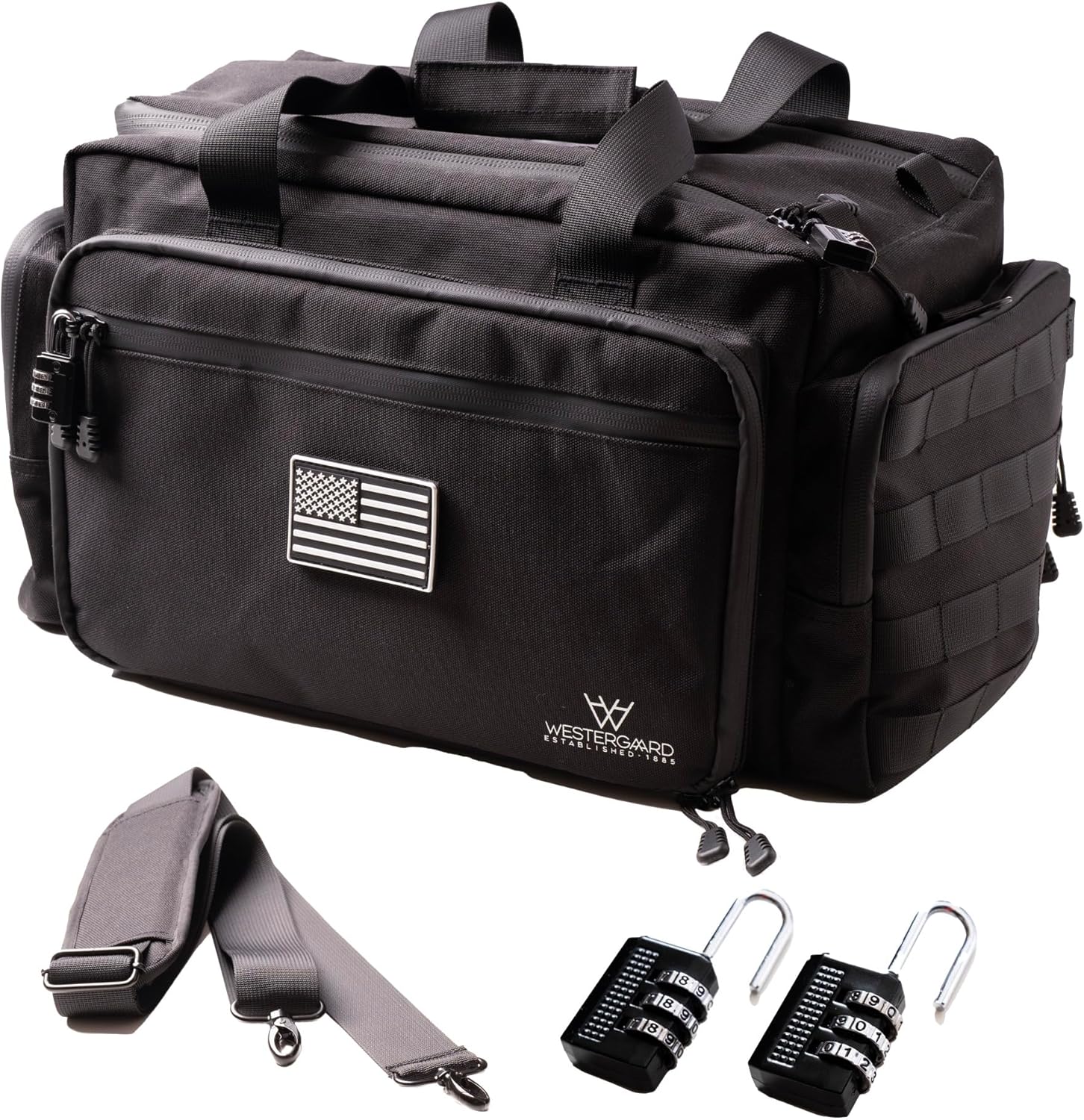 WESTERGAARD Tactical Gun Range Bag - Pistol Storage for 4 Pistols