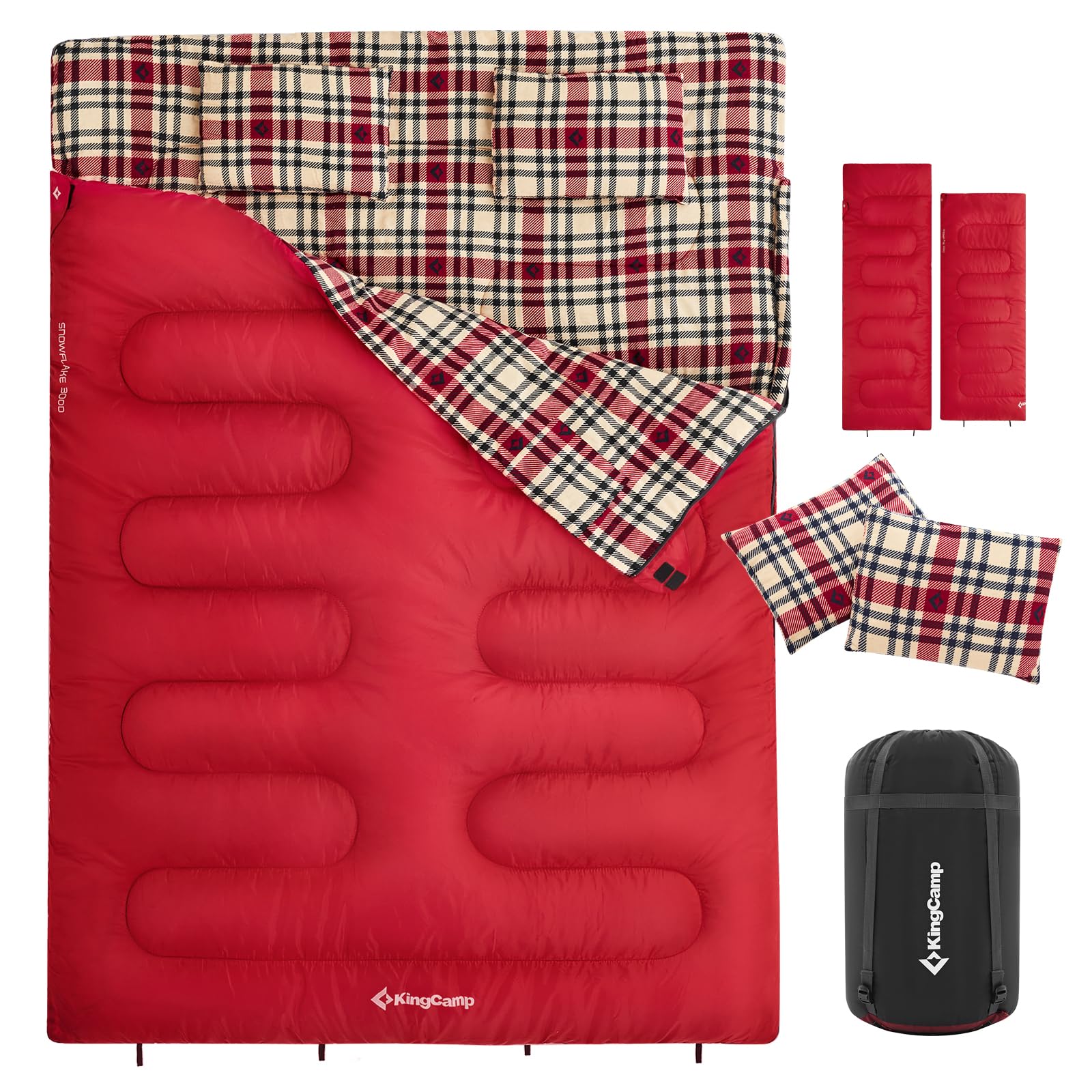 KingCamp Camping Sleeping Bag Cotton Flannel Sleeping Bags Cold Weather