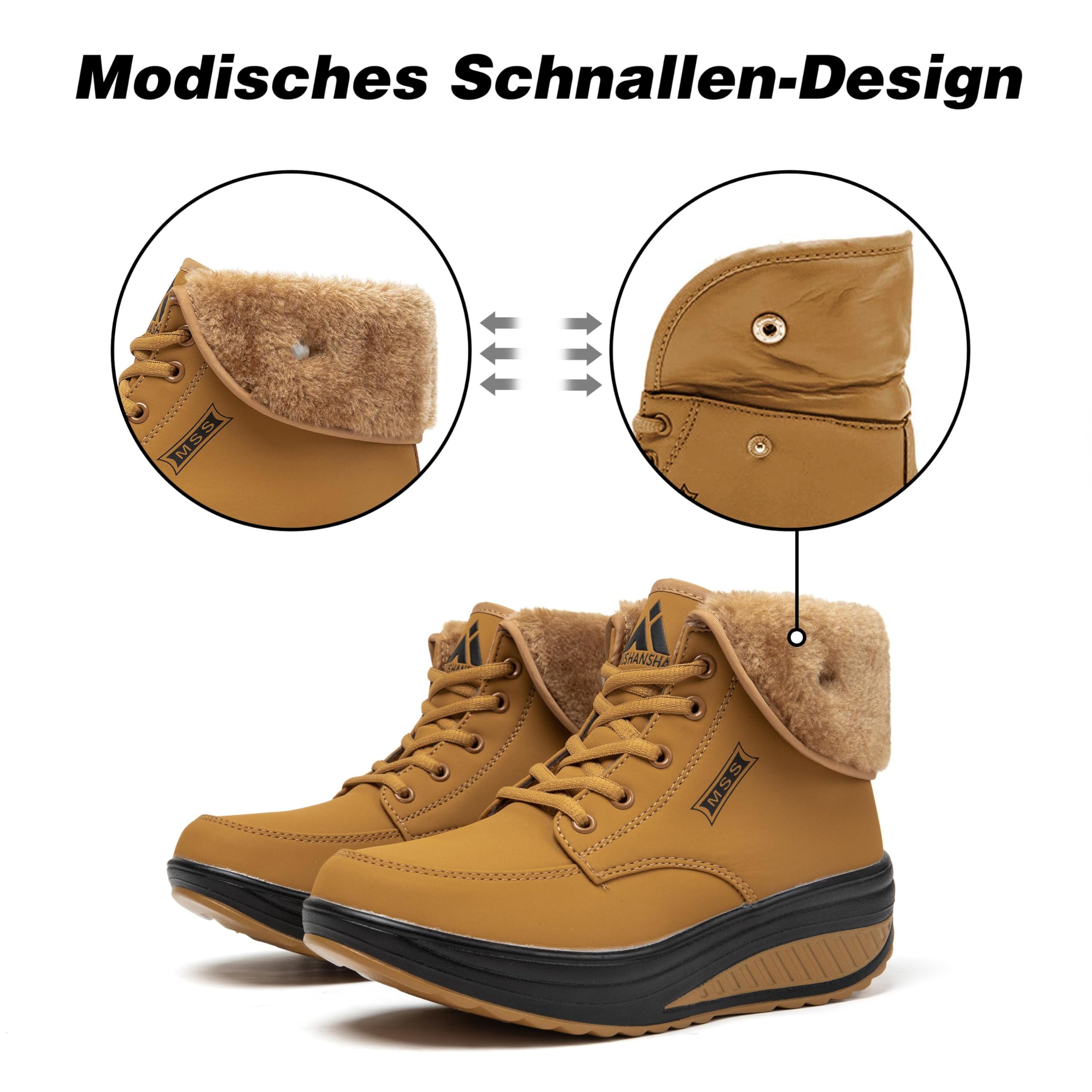Mishansha Impermeabile Stivali Scarpe Neve Donna Scarponcini Invernali Calda Boots Antiscivolo Stivaletti All'Aperto Gr.36-42