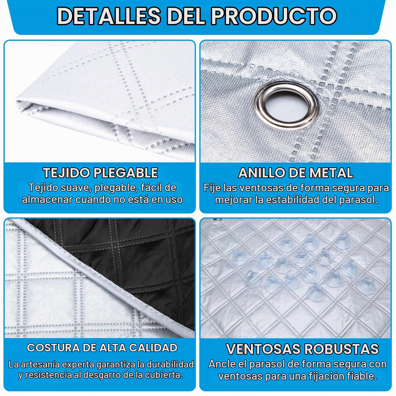 Parasoles termicos para Furgonetas Fiat Ducato 3Piezas Protector Parabrisas