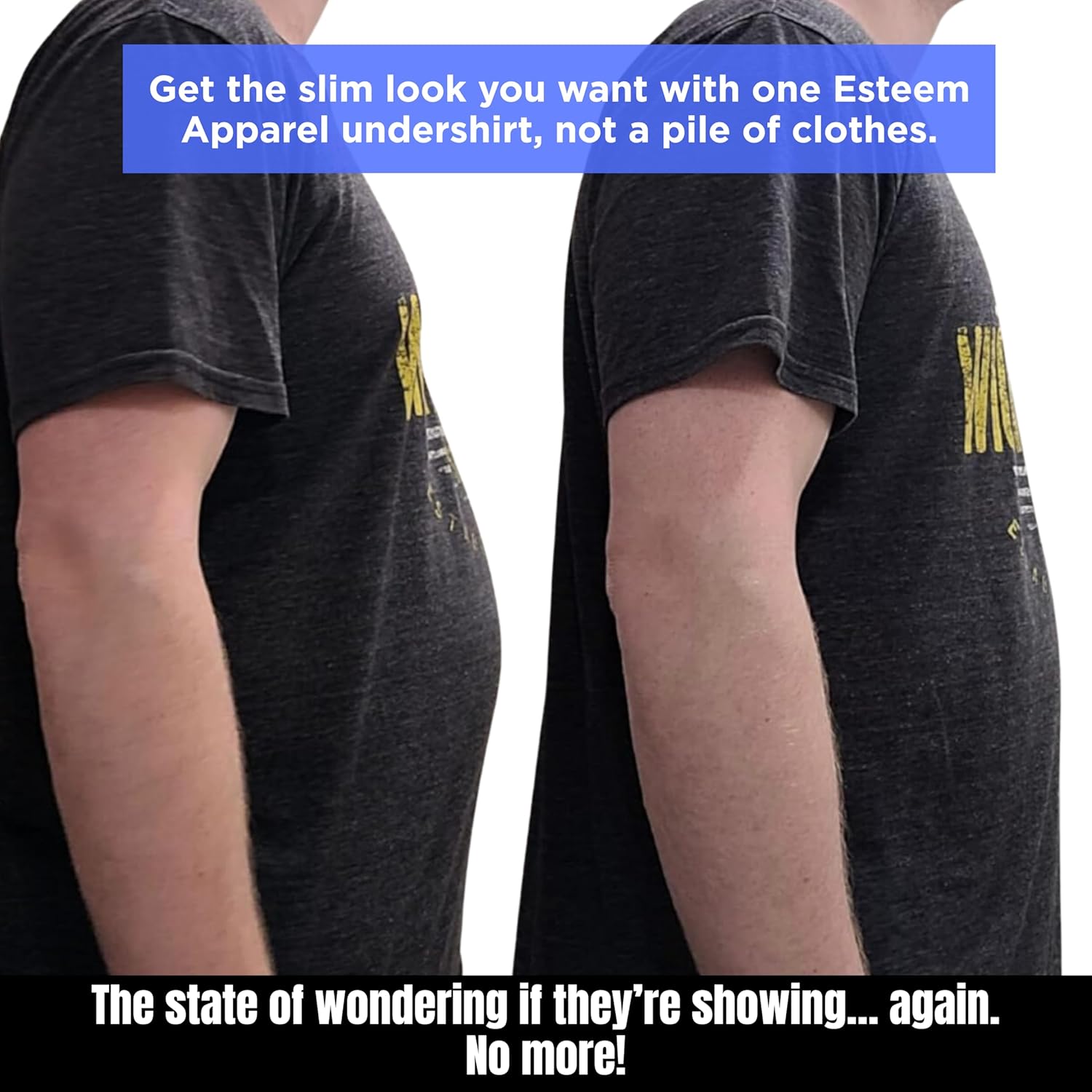 Esteem Apparel Original Men's Chest Compression Shirt to Hide Gynecomastia Moobs Shapewear - Image 8