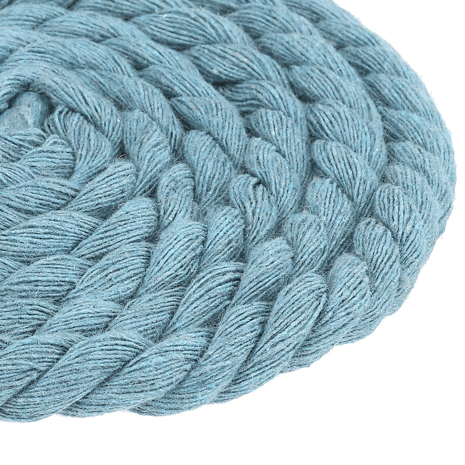 sourcing map Twisted Cotton Rope, 8mm x 11Yards Natural Cotton 3 Strand Twisted Macrame String Cotton Cord for Wall Hanging Plant Hangers DIY Craft Decorative Projects (Ice Blue)