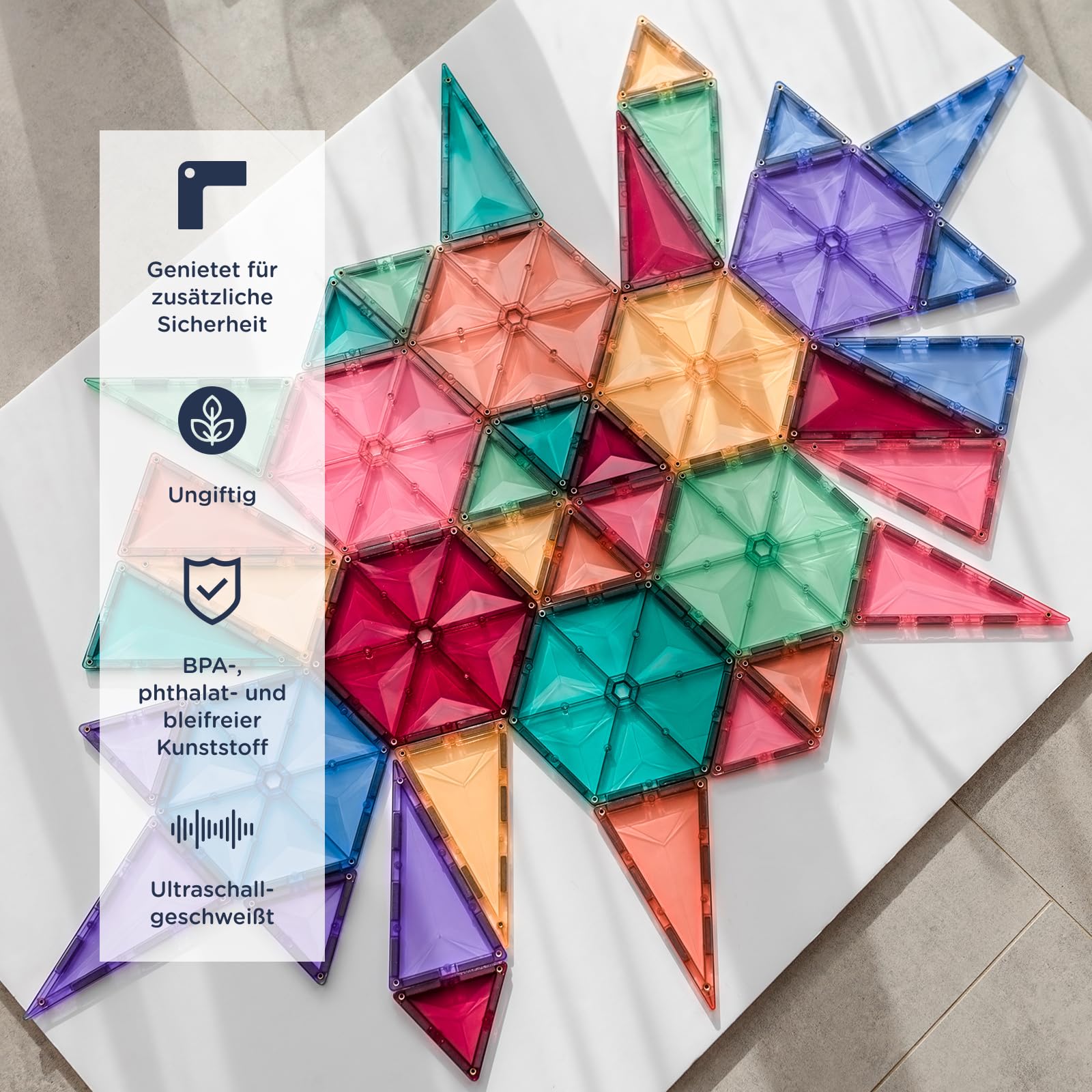 CONNETIX Magnetbausteine Pastell Geometriepaket, 40 Stück