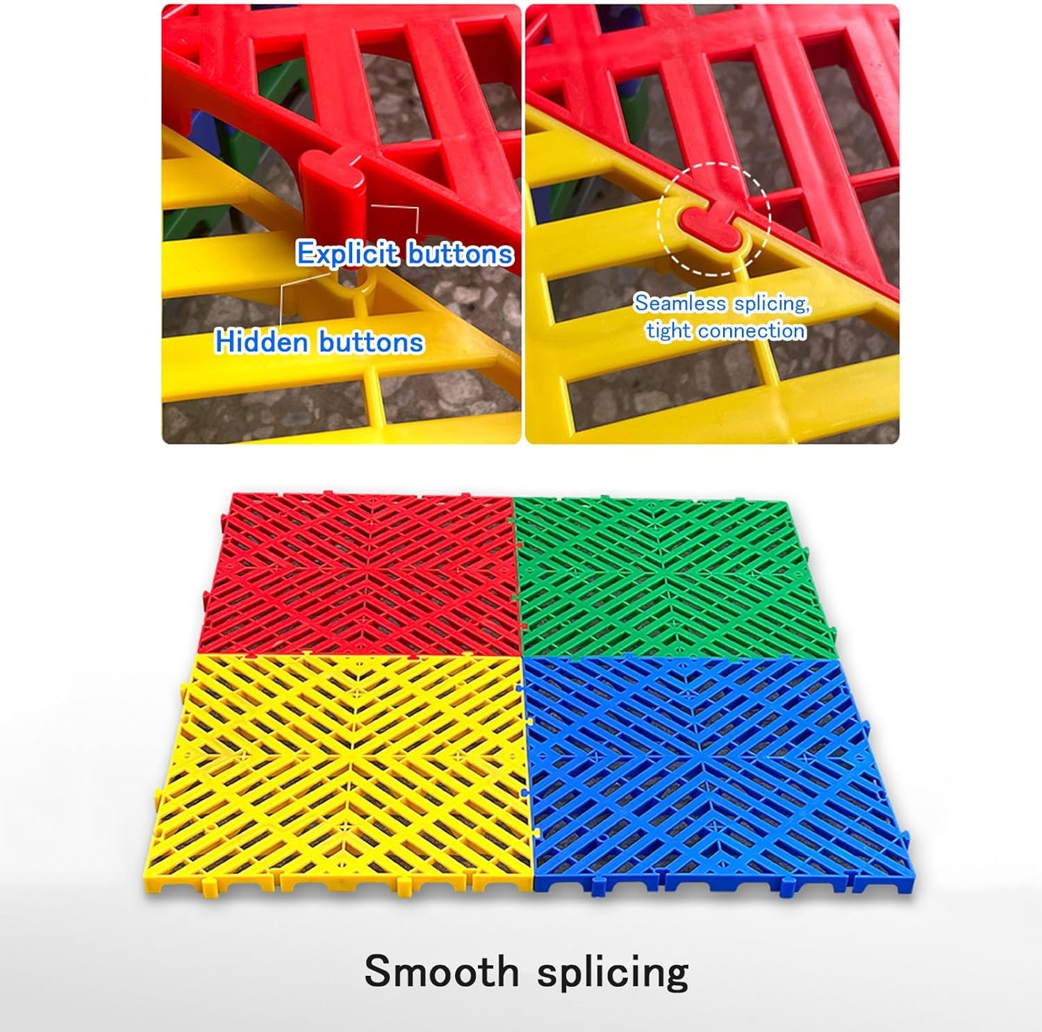 Floor Storage Pad 4/8 Pcs Plastic Pallets Splicable Ventilation Pallet Lightweight Waterproof Grids Article Racks for Supermarket Garage Basement, 40x40x2.5cm(Gray,4Pcs)