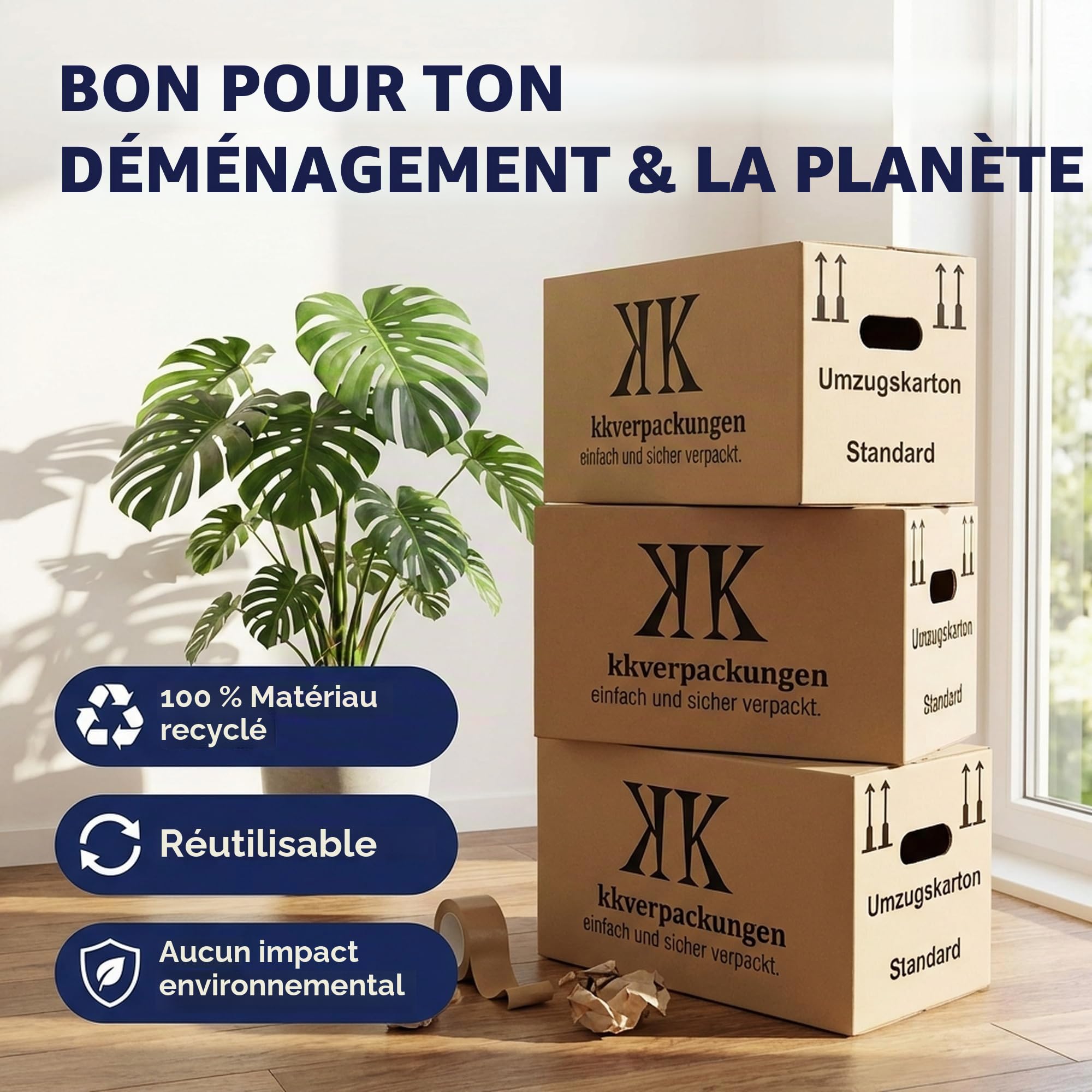 30 cartons de déménagement Basic 640 x 300 x 340 mm